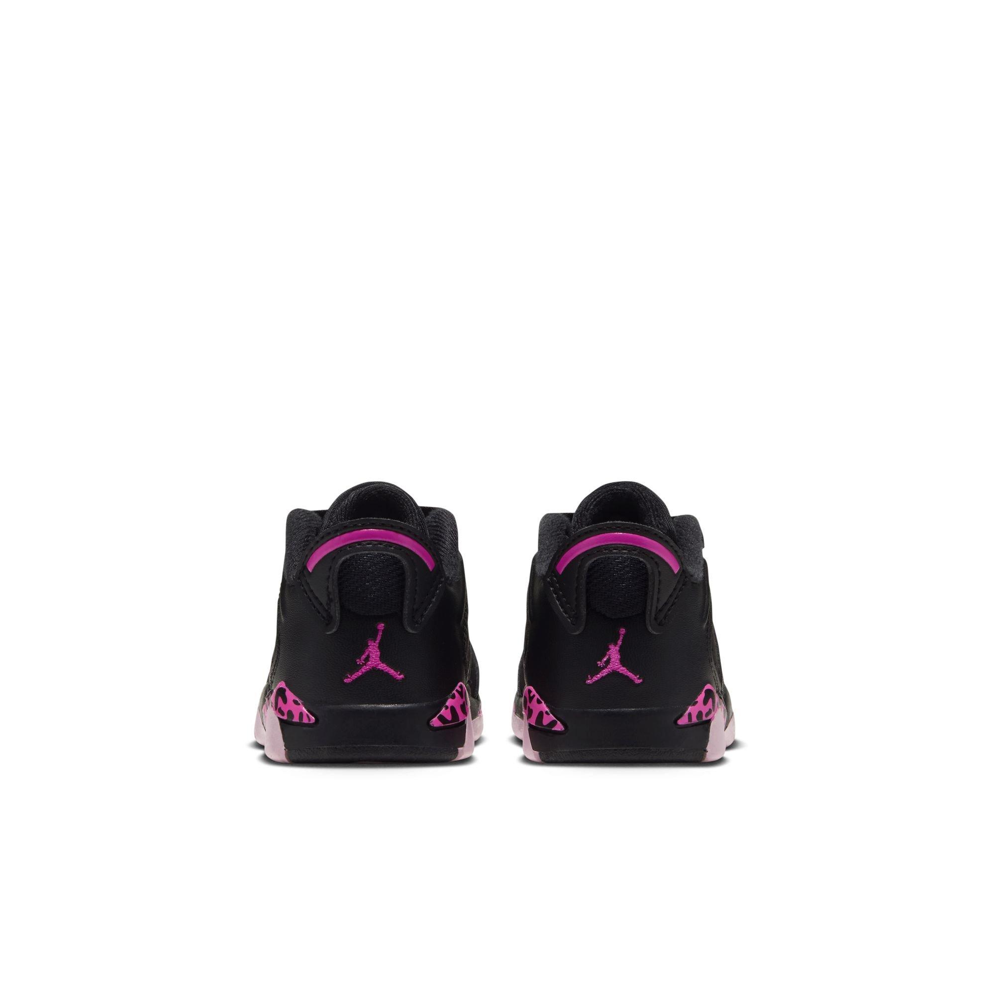 Jordan 6 Retro "Fierce Pink" Toddler Kids' Shoe - BLACK/LASER FUCHSIA/PINK FOAM