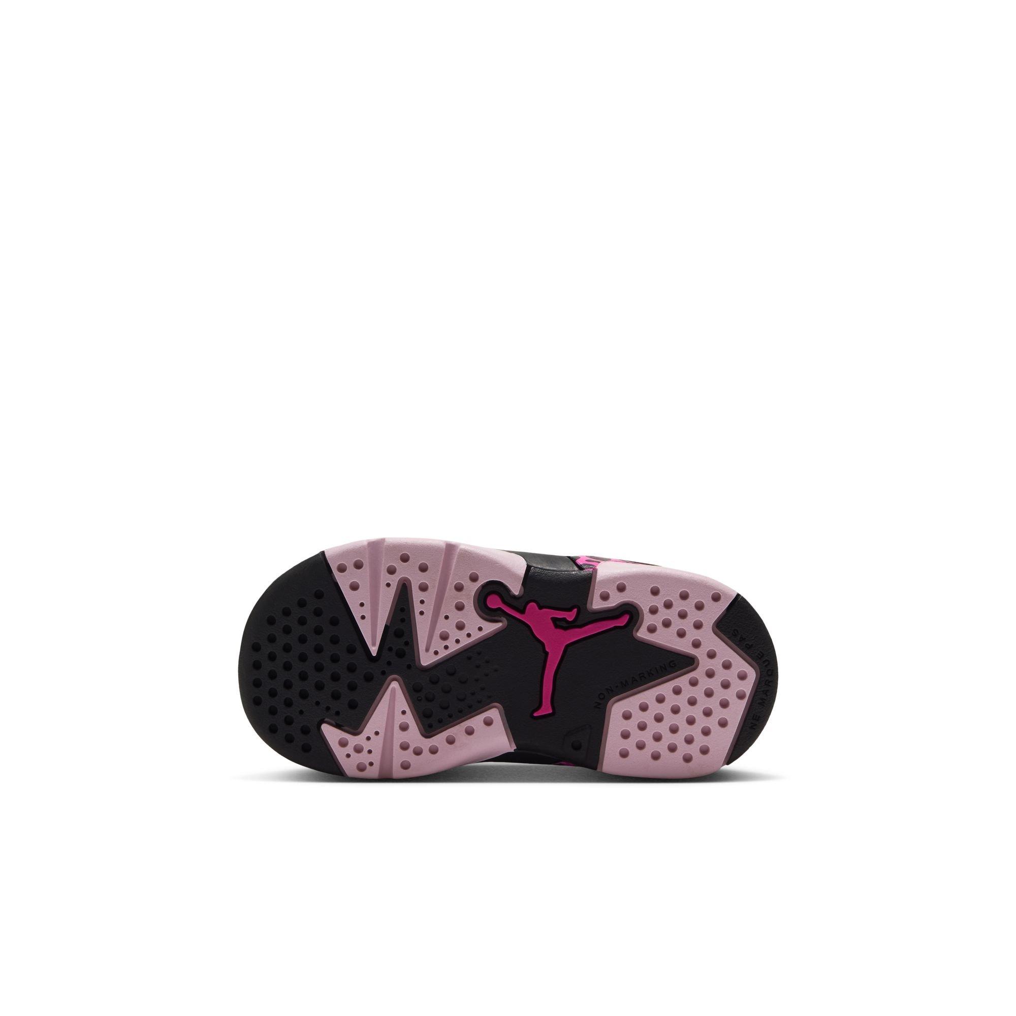 Jordan 6 Retro "Fierce Pink" Toddler Kids' Shoe - BLACK/LASER FUCHSIA/PINK FOAM