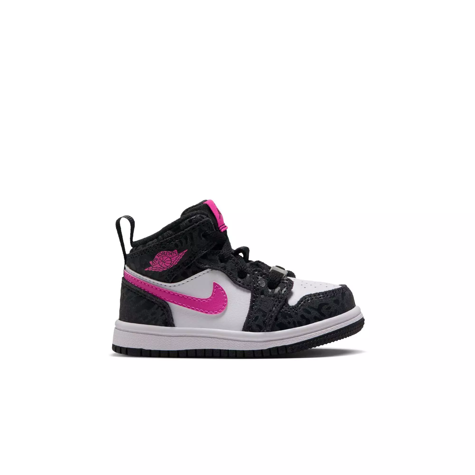 Jordan 1 Mid SE "Black/Laser Fuchsia/Anthracite/White" Toddler Girls' Shoe - BLACK/PINK