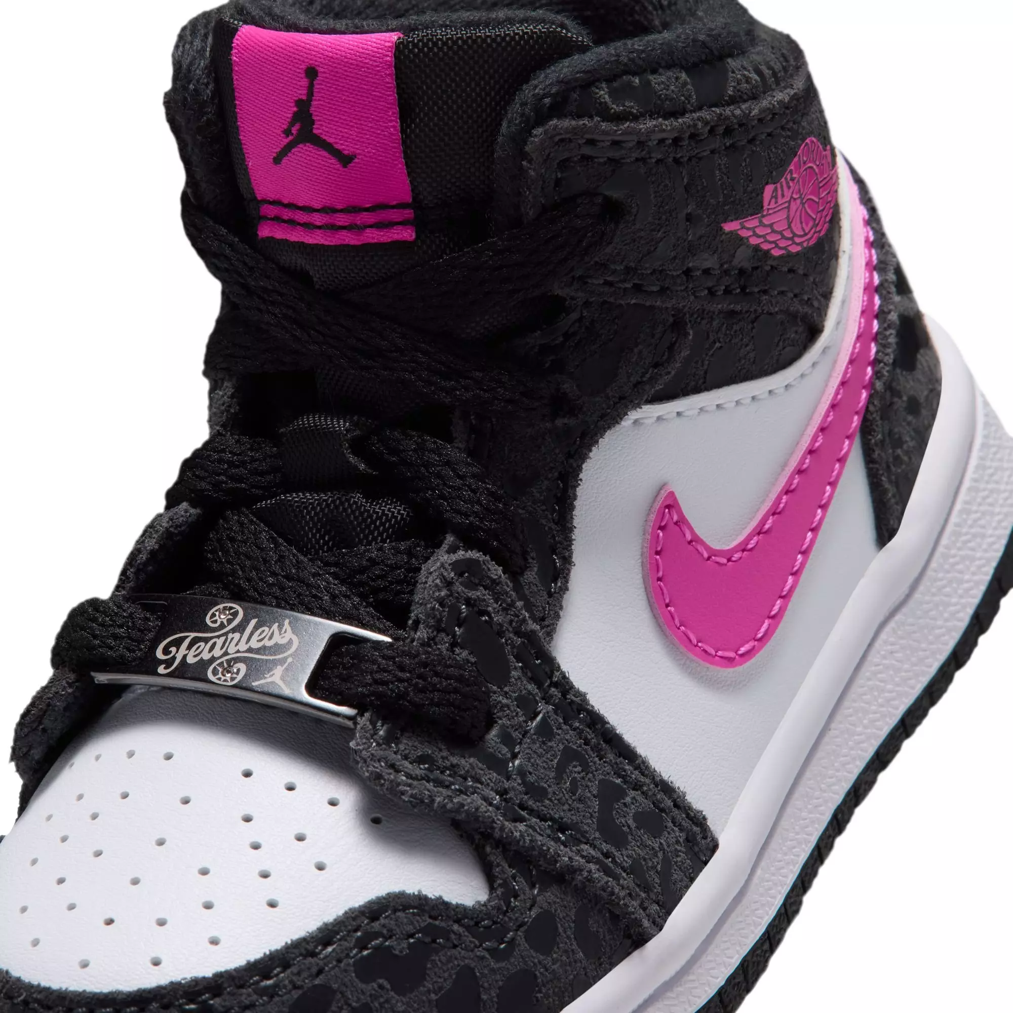 Jordan 1 Mid SE "Black/Laser Fuchsia/Anthracite/White" Toddler Girls' Shoe - BLACK/PINK