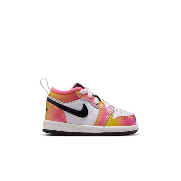 Jordan 1 Low SE "Space Jam" Toddler Kids' Shoe - WHITE/BLACK/LASER PINK/YELLOW ZEST