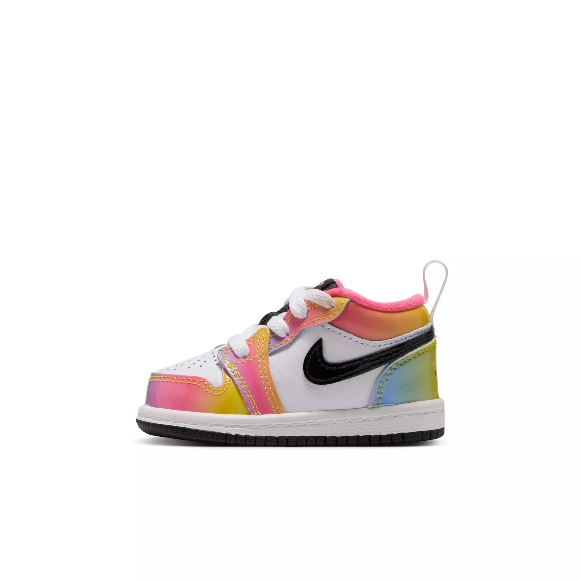 Jordan 1 Low SE "Space Jam" Toddler Kids' Shoe - WHITE/BLACK/LASER PINK/YELLOW ZEST