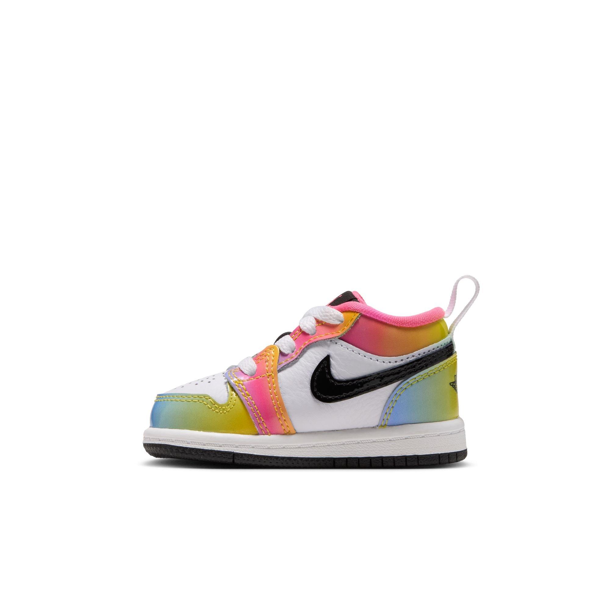 Jordan 1 Low SE "Space Jam" Toddler Kids' Shoe - WHITE/BLACK/LASER PINK/YELLOW ZEST