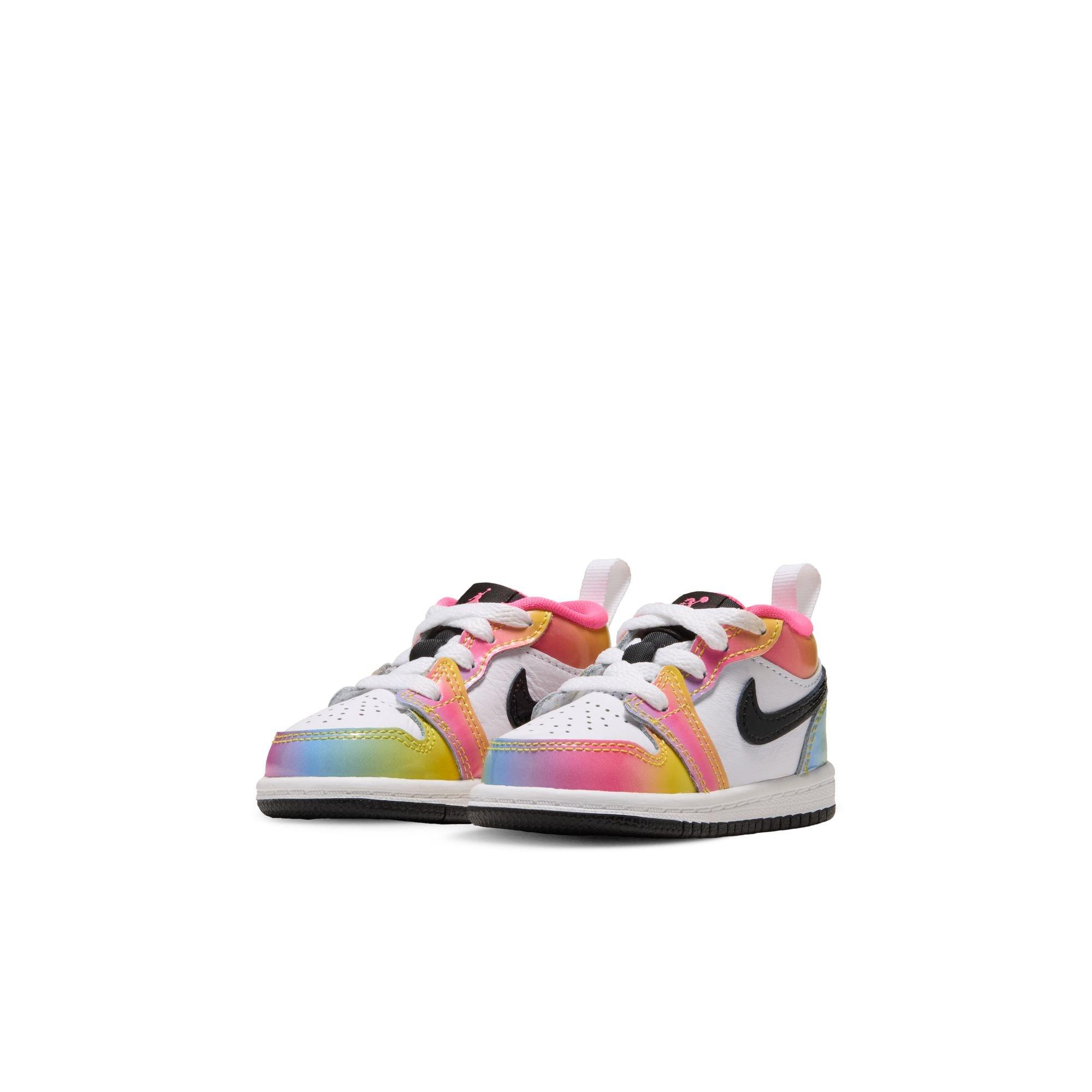Jordan 1 Low SE "Space Jam" Toddler Kids' Shoe - WHITE/BLACK/LASER PINK/YELLOW ZEST