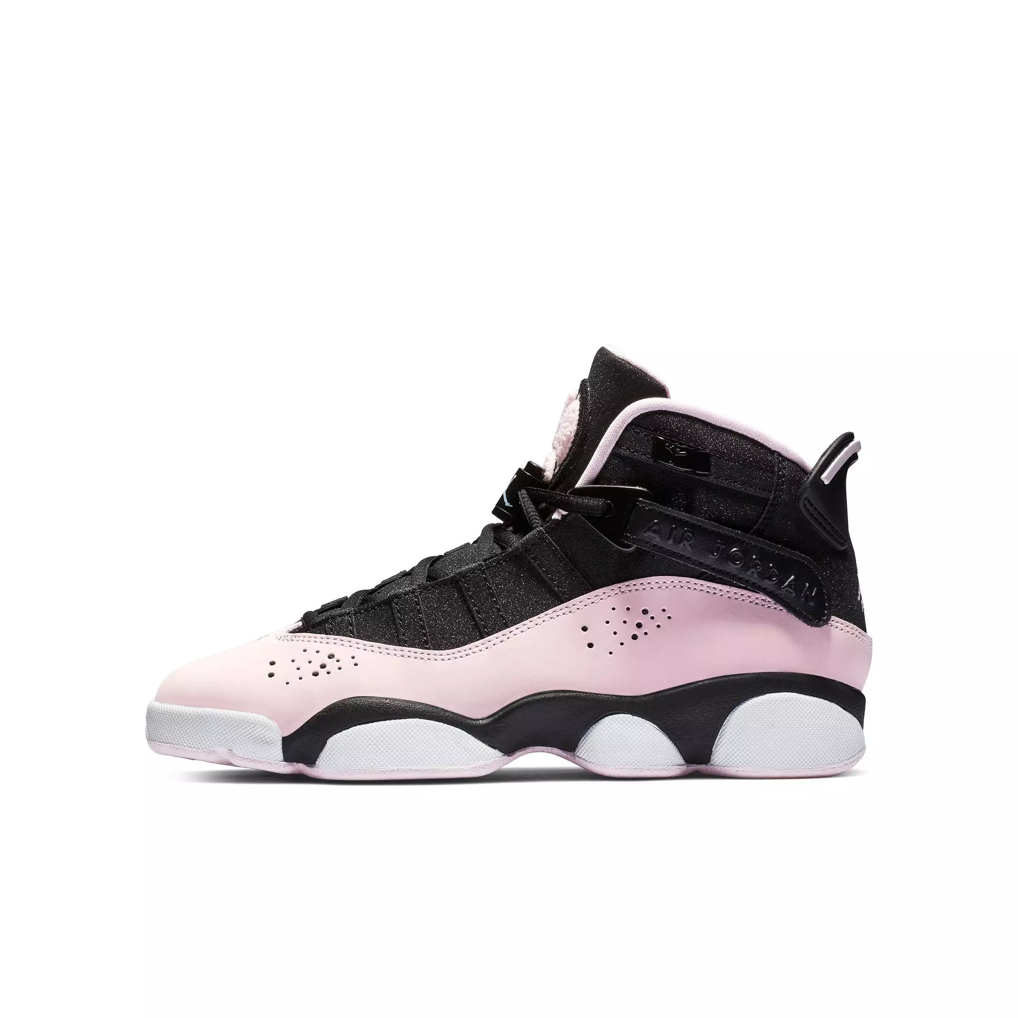 Jordan 6 Rings "Black/Pink Foam/Anthracite" Grade School Girls' Shoe - ANTHRACITE/BLACK/PINKFOAM