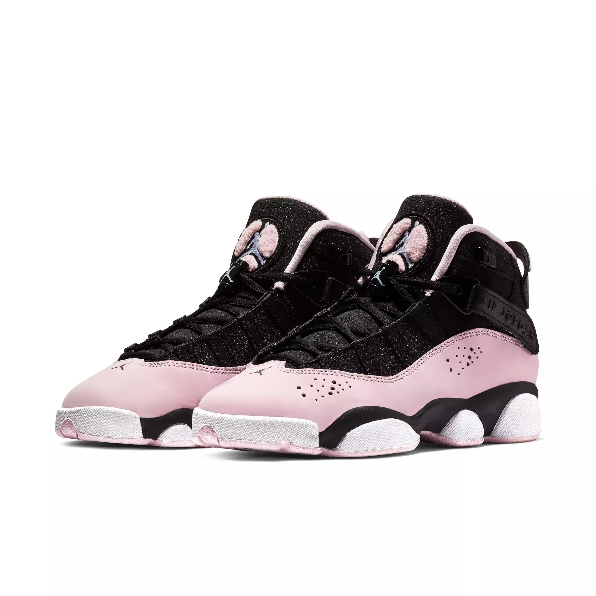Jordan 6 Rings "Black/Pink Foam/Anthracite" Grade School Girls' Shoe - ANTHRACITE/BLACK/PINKFOAM