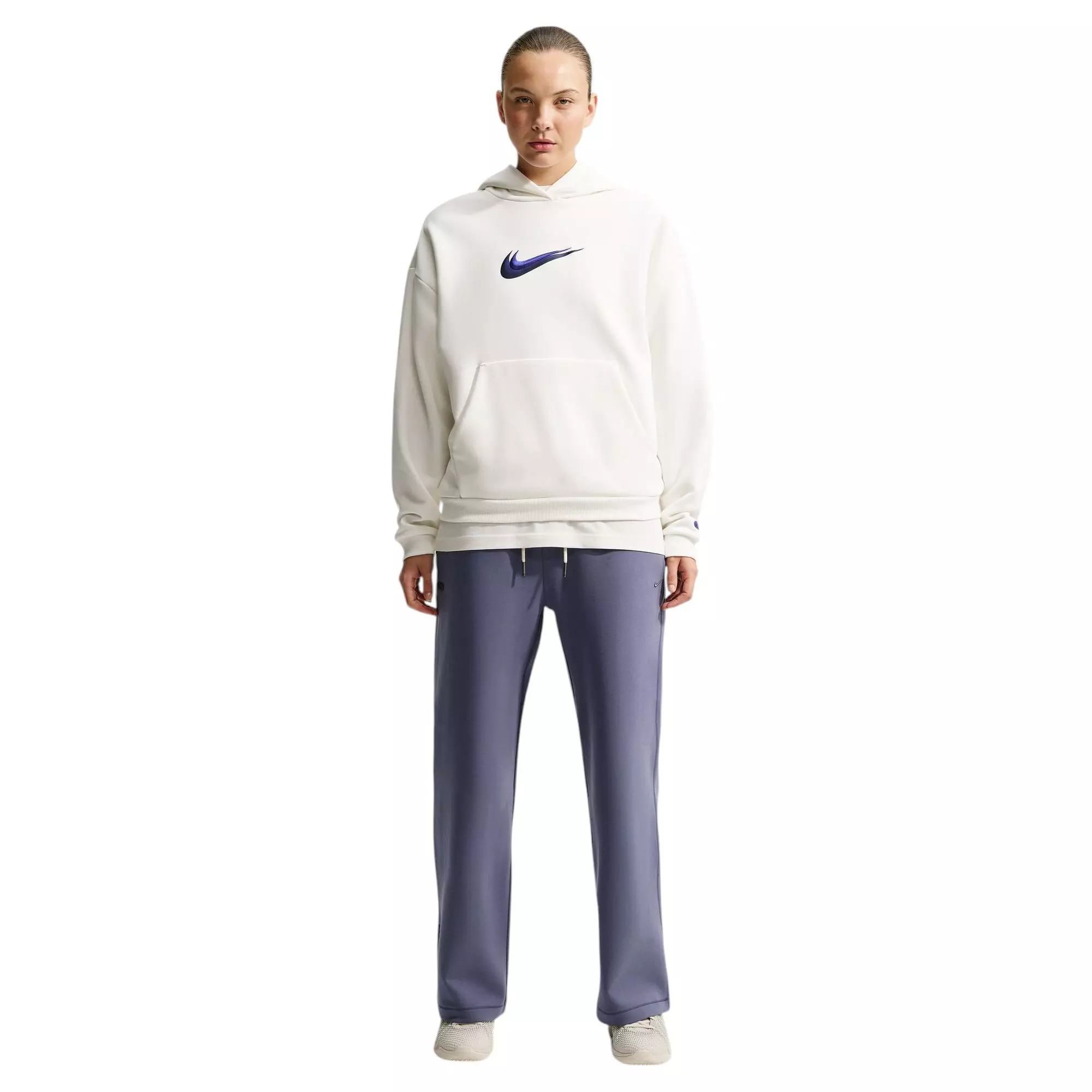 Nike Caitlin Blue Women's Standard Issue Dri-FIT Pullover Basketball Hoodie - SAIL