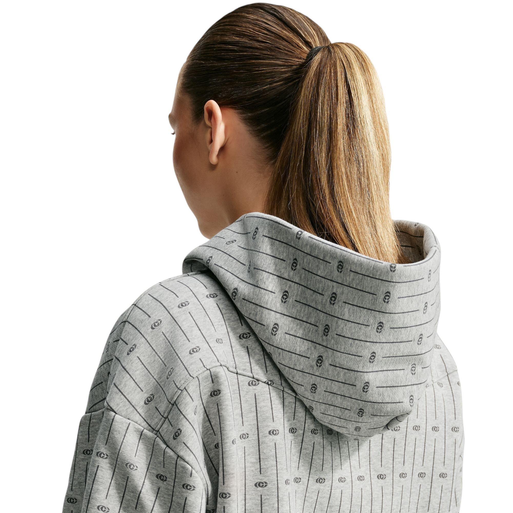 Nike Caitlin Blue Women's Standard Issue Brushed Pullover Basketball Hoodie - GREY