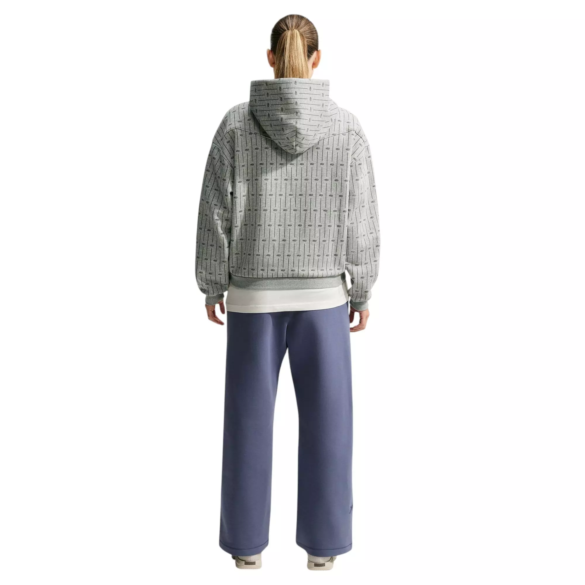 Nike Caitlin Blue Women's Standard Issue Brushed Pullover Basketball Hoodie - GREY