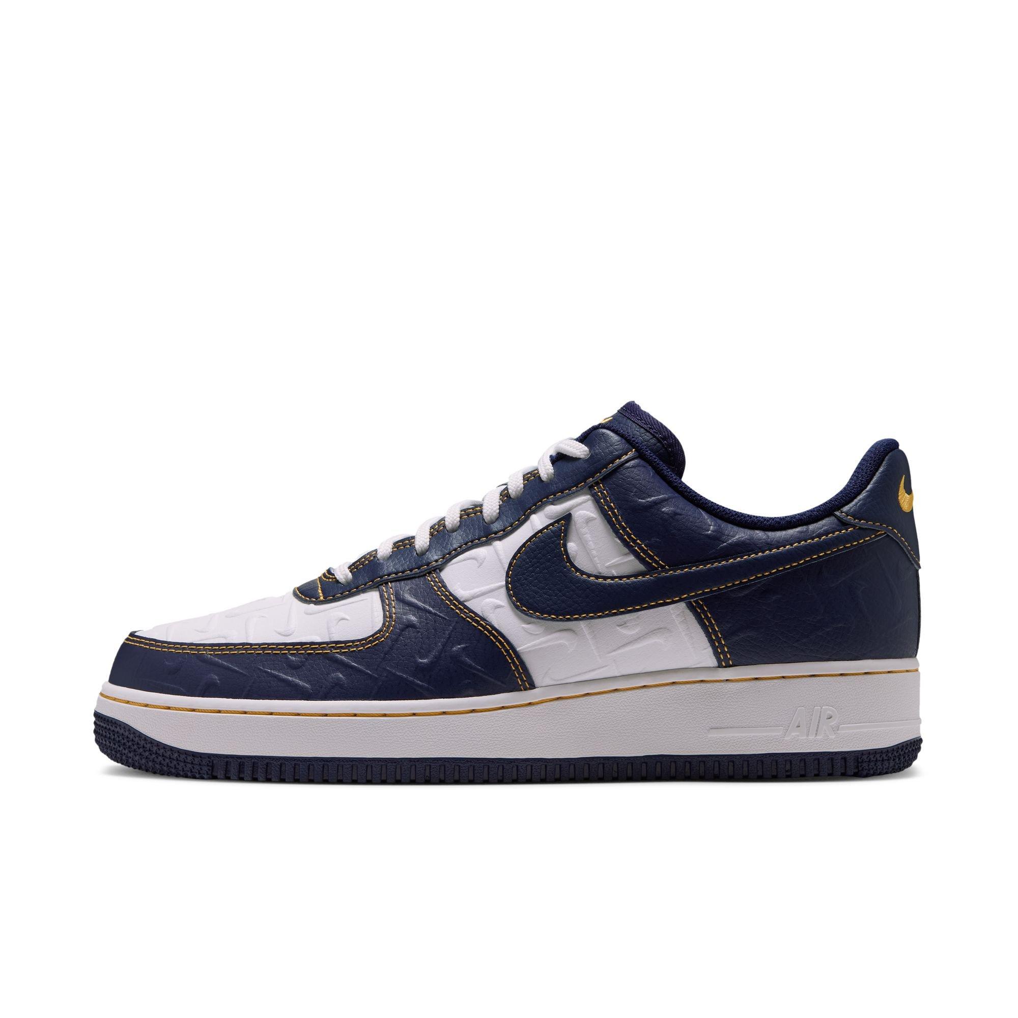 Nike Air Force 1 '07 "Summit White/Midnight Navy/Yellow Ochre" Men's Shoe - NAVY/WHITE