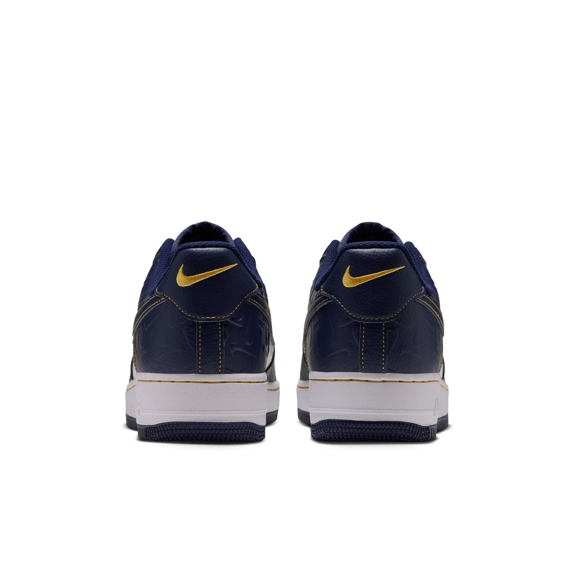 Nike Air Force 1 '07 "Summit White/Midnight Navy/Yellow Ochre" Men's Shoe - NAVY/WHITE