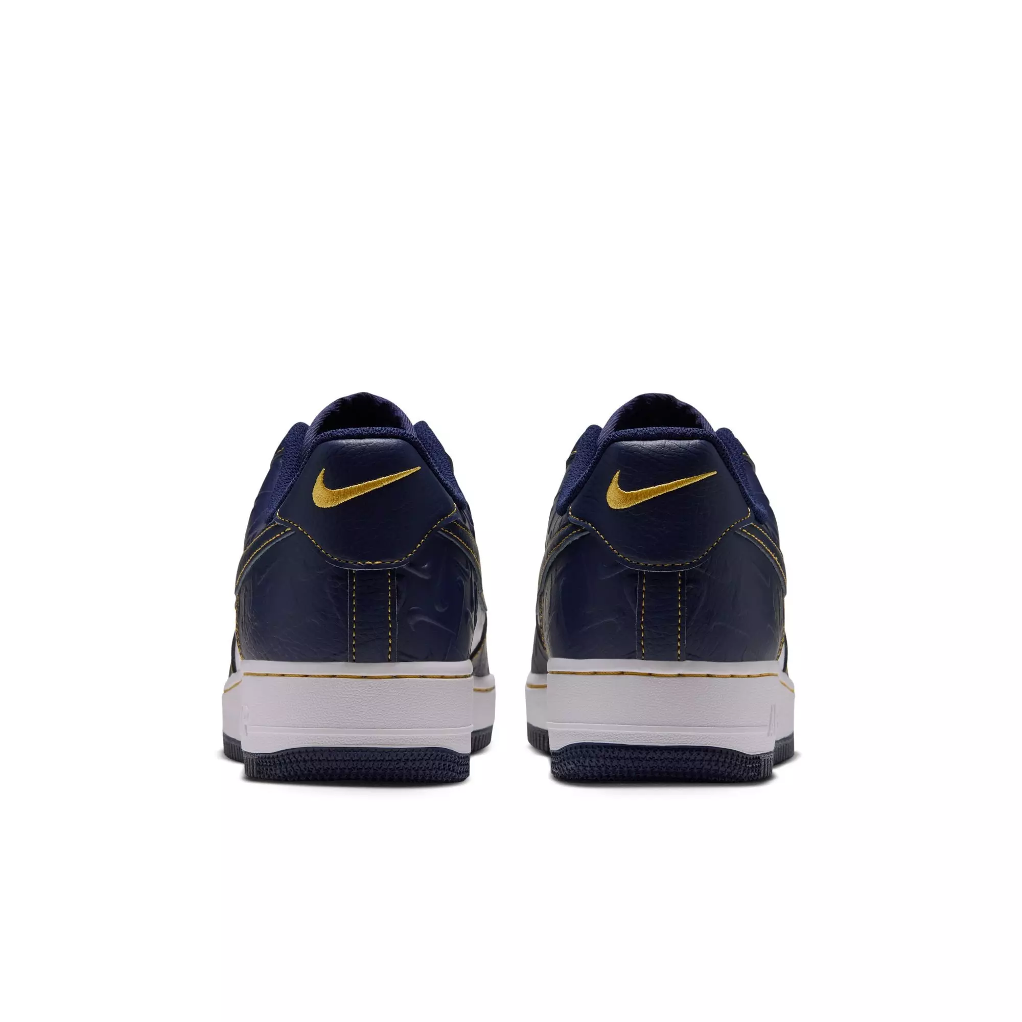 Nike Air Force 1 '07 "Summit White/Midnight Navy/Yellow Ochre" Men's Shoe - NAVY/WHITE