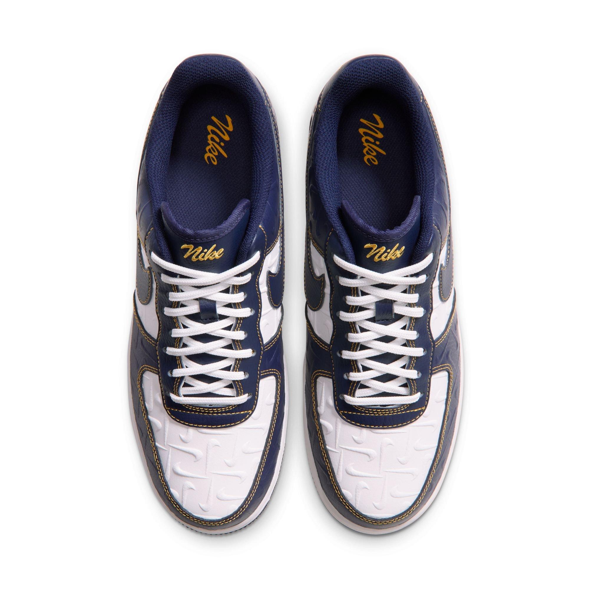 Nike Air Force 1 '07 "Summit White/Midnight Navy/Yellow Ochre" Men's Shoe - NAVY/WHITE
