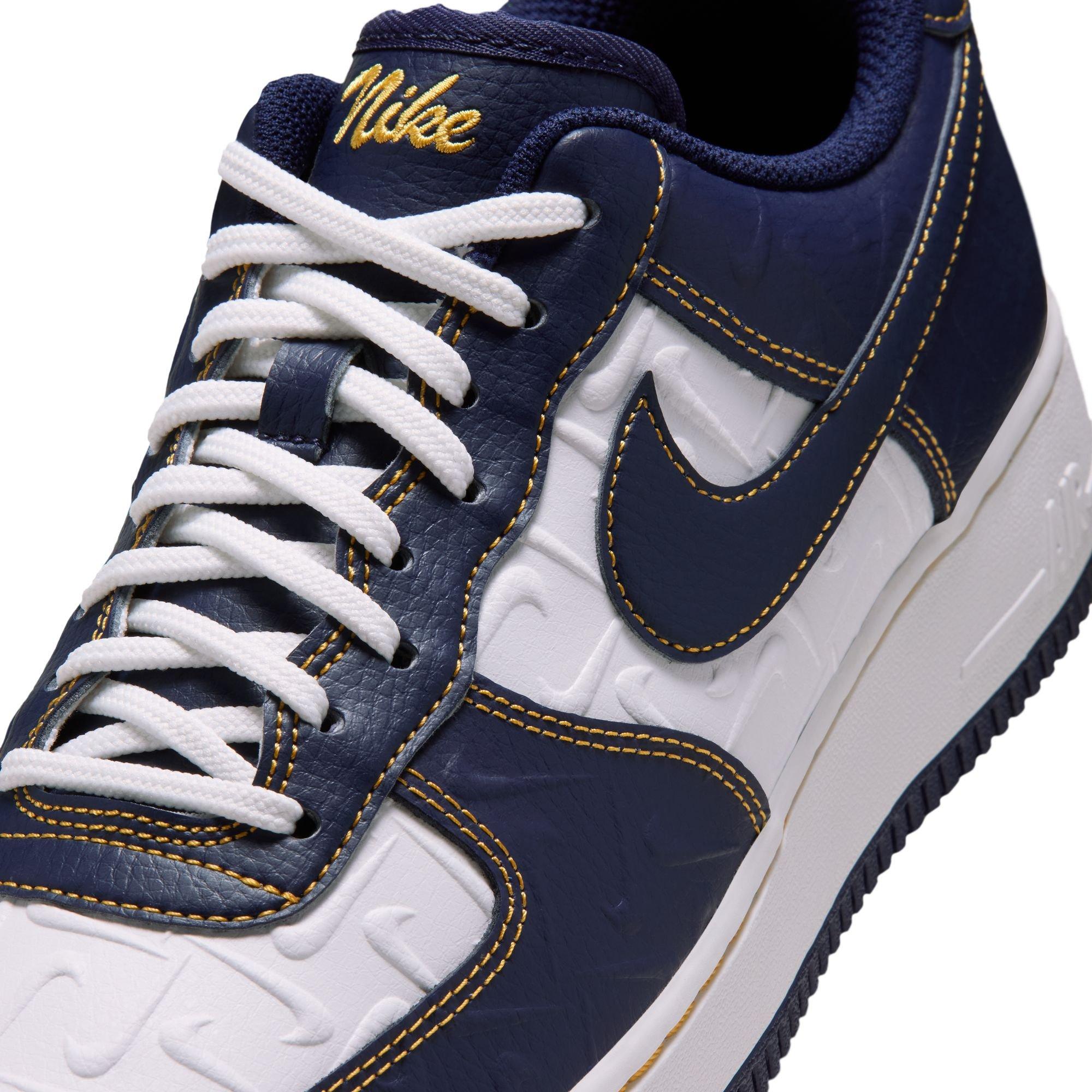 Nike Air Force 1 '07 "Summit White/Midnight Navy/Yellow Ochre" Men's Shoe - NAVY/WHITE