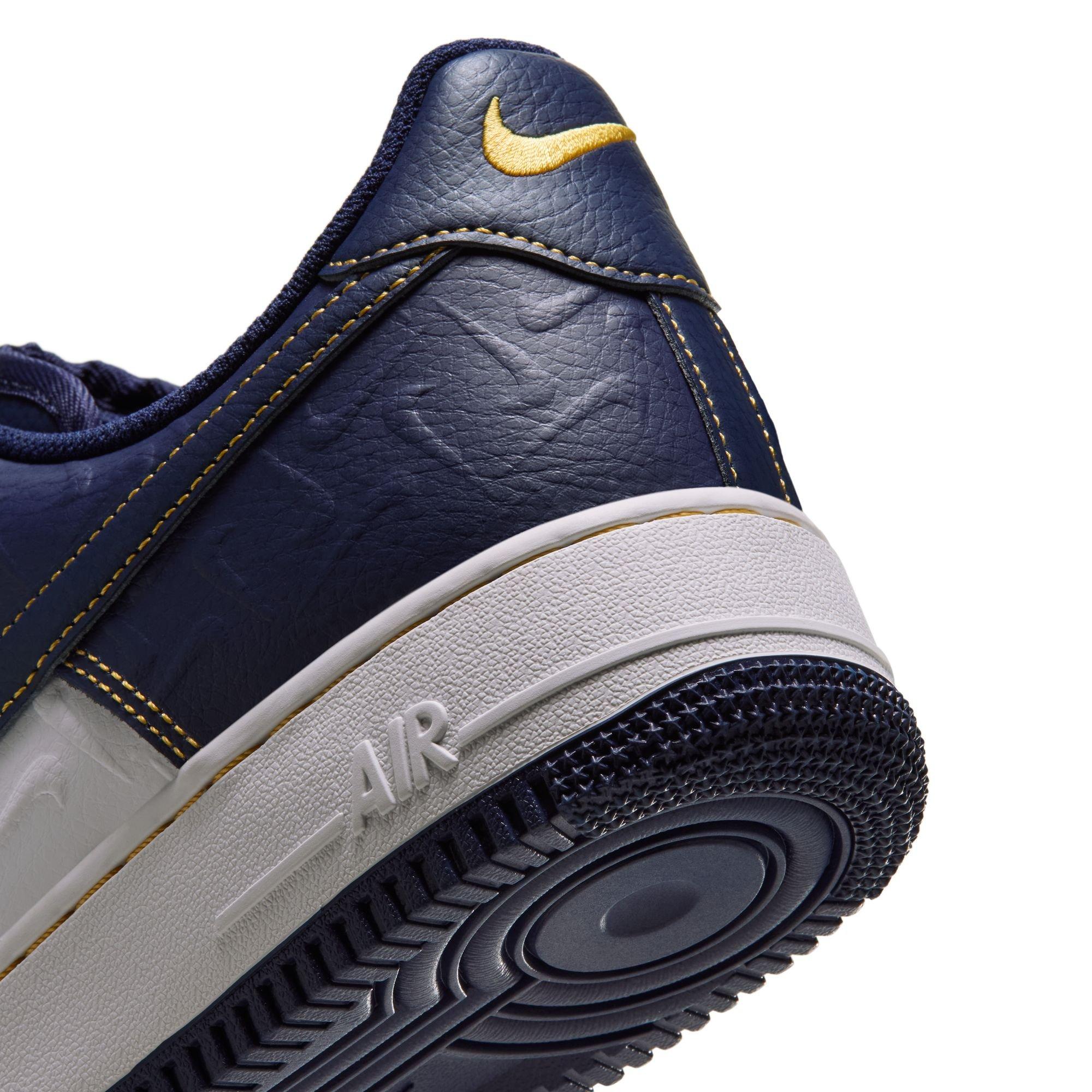 Nike Air Force 1 '07 "Summit White/Midnight Navy/Yellow Ochre" Men's Shoe - NAVY/WHITE
