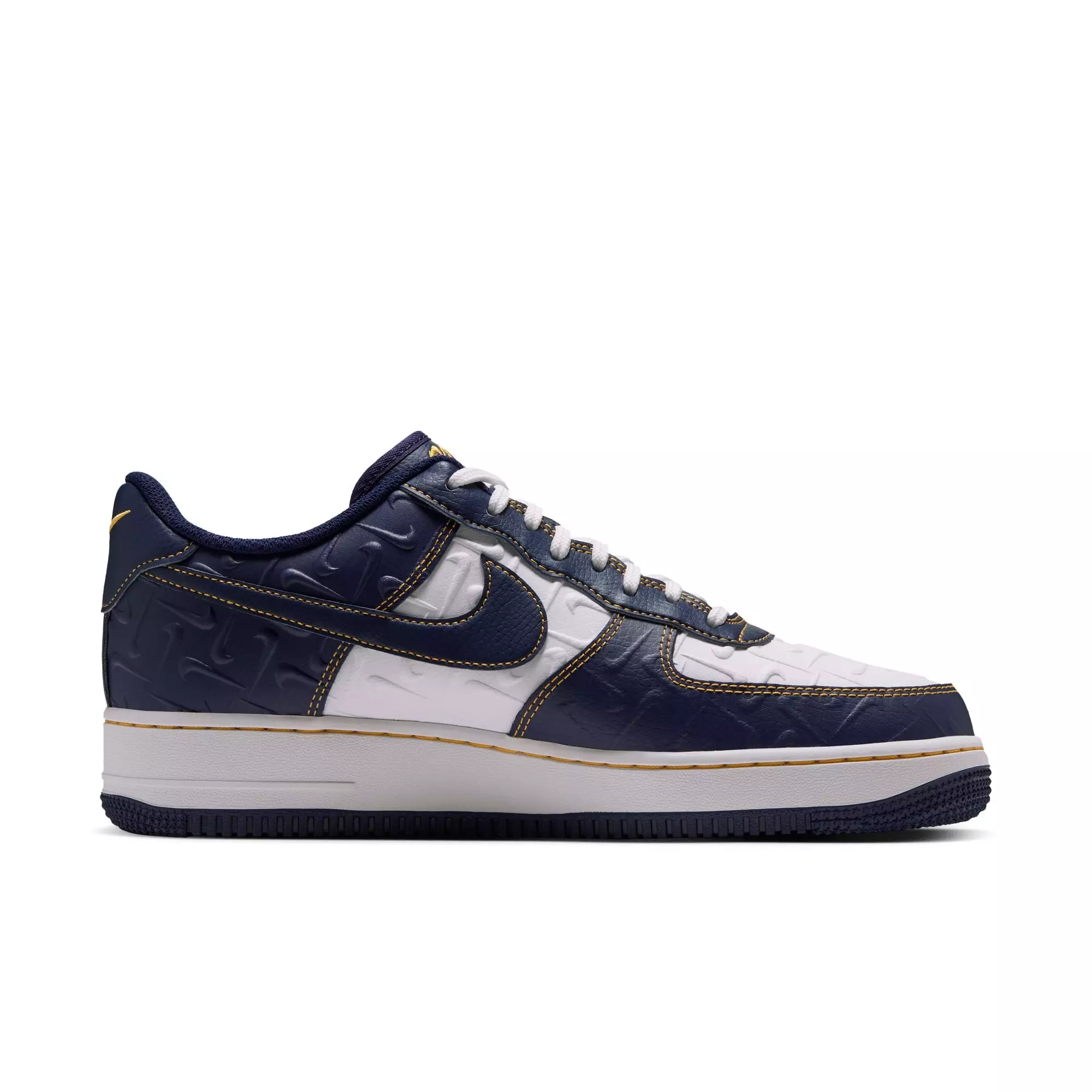 Nike Air Force 1 '07 "Summit White/Midnight Navy/Yellow Ochre" Men's Shoe - NAVY/WHITE