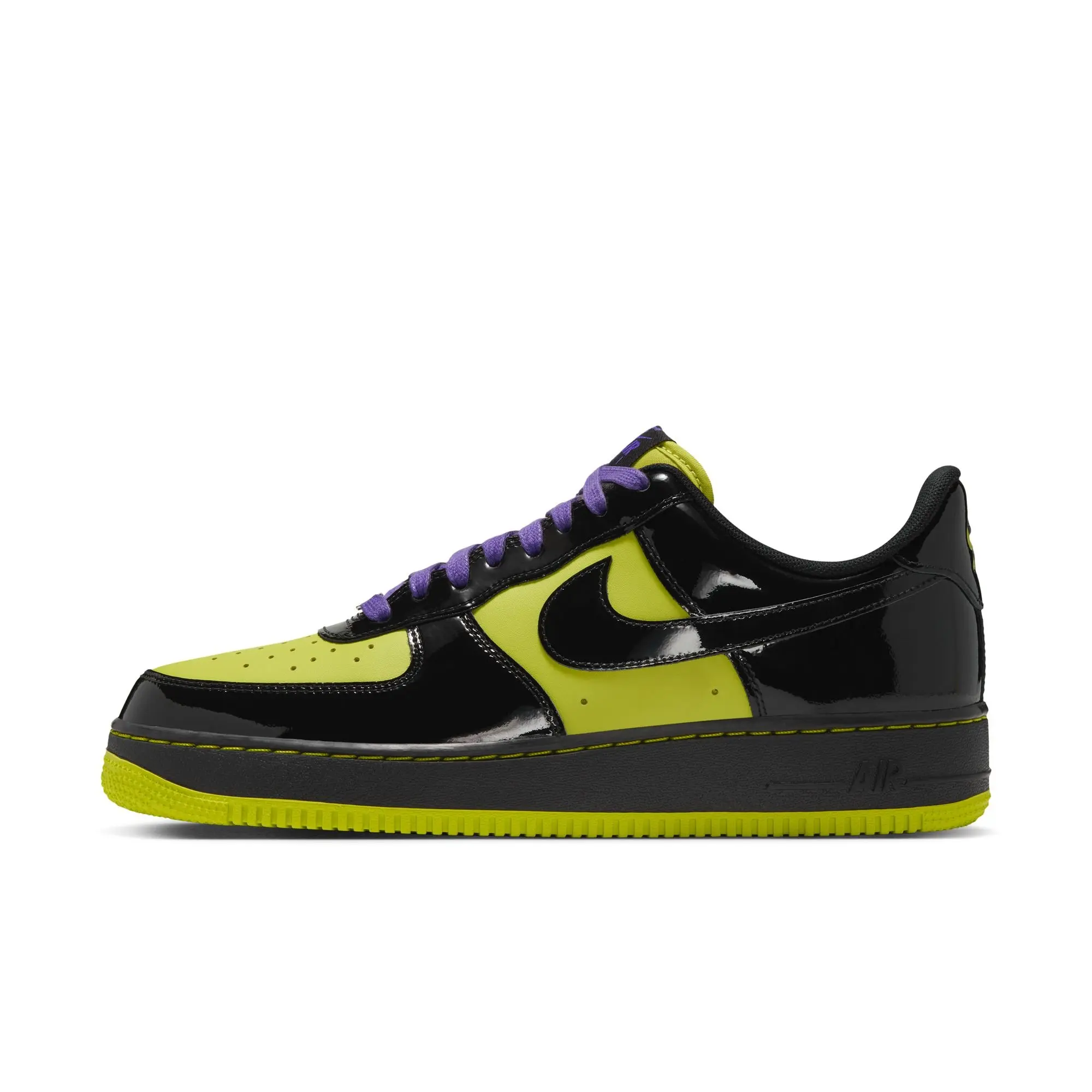 Nike Air Force 1 '07 LV8 "Bright Cactus/Black/Dark Iris" Men's Shoe - BLACK/YELLOW