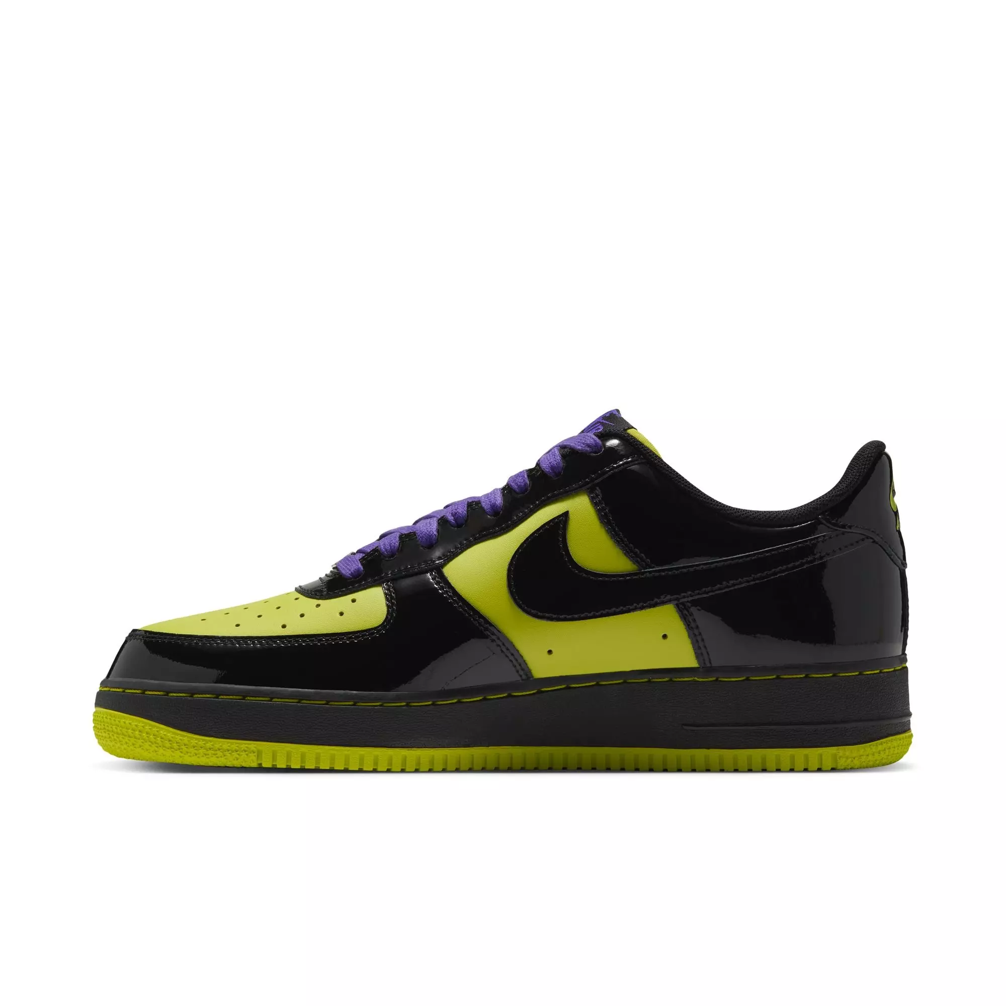 Nike Air Force 1 '07 LV8 "Bright Cactus/Black/Dark Iris" Men's Shoe - BLACK/YELLOW