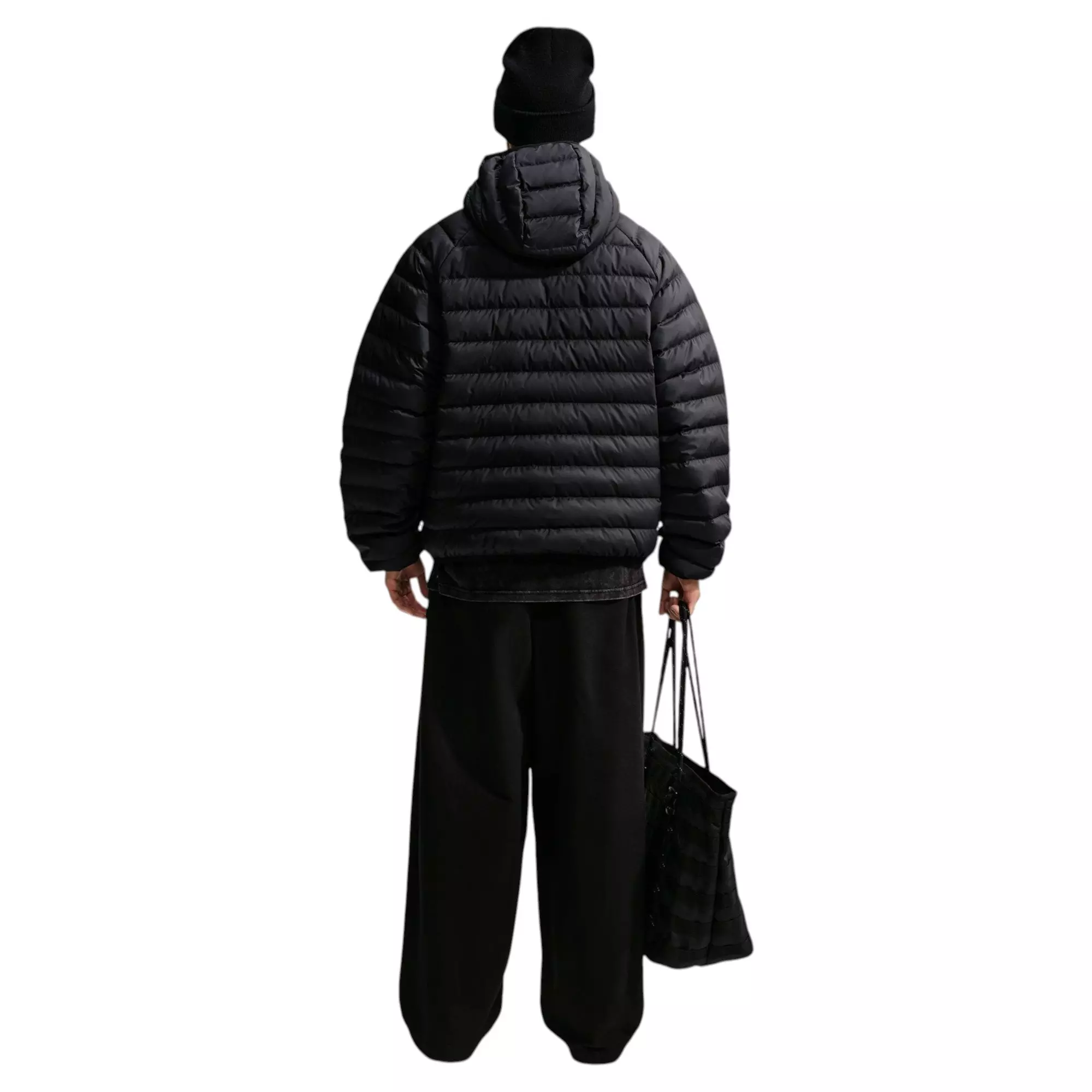 M NK WR LTWT PUFFER HOOD JKT - BLACK - BLACK