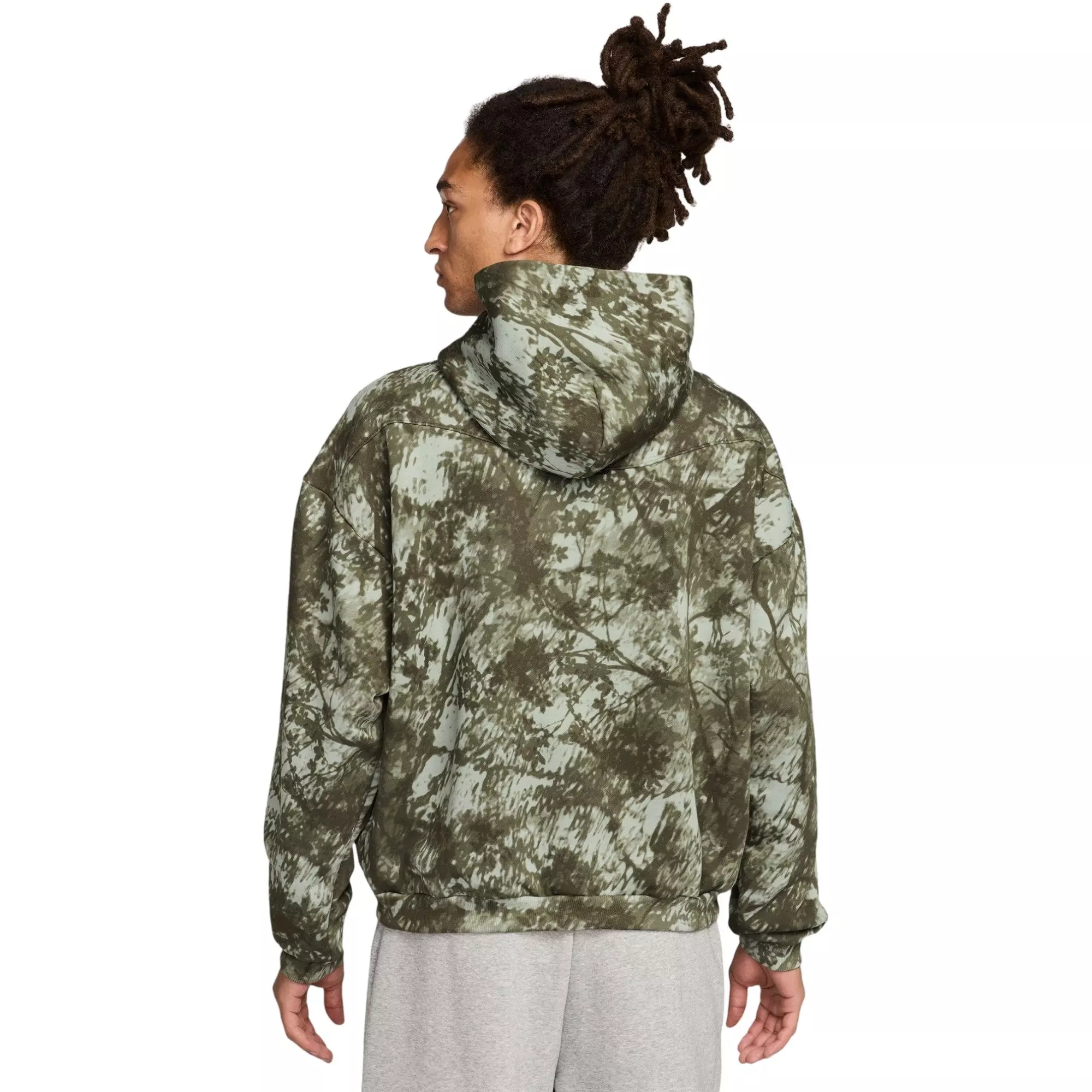 Nike Men's Standard Issue Therma-FIT Brushed Basketball Pullover Hoodie - Olive Camo - OLIVE CAMO