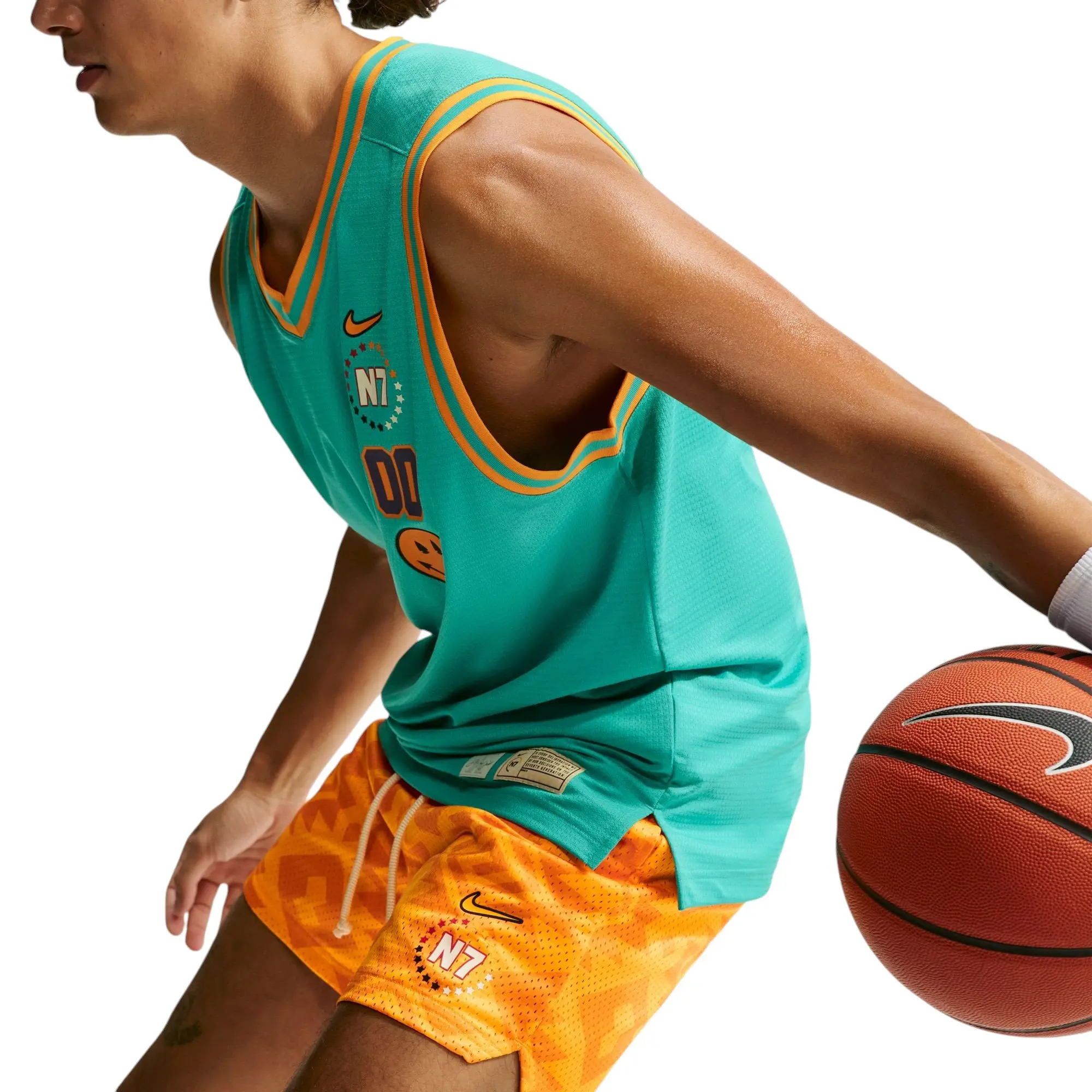 Nike Standard Issue N7 Men's 5" Dri-FIT Mesh Basketball Shorts - ORANGE