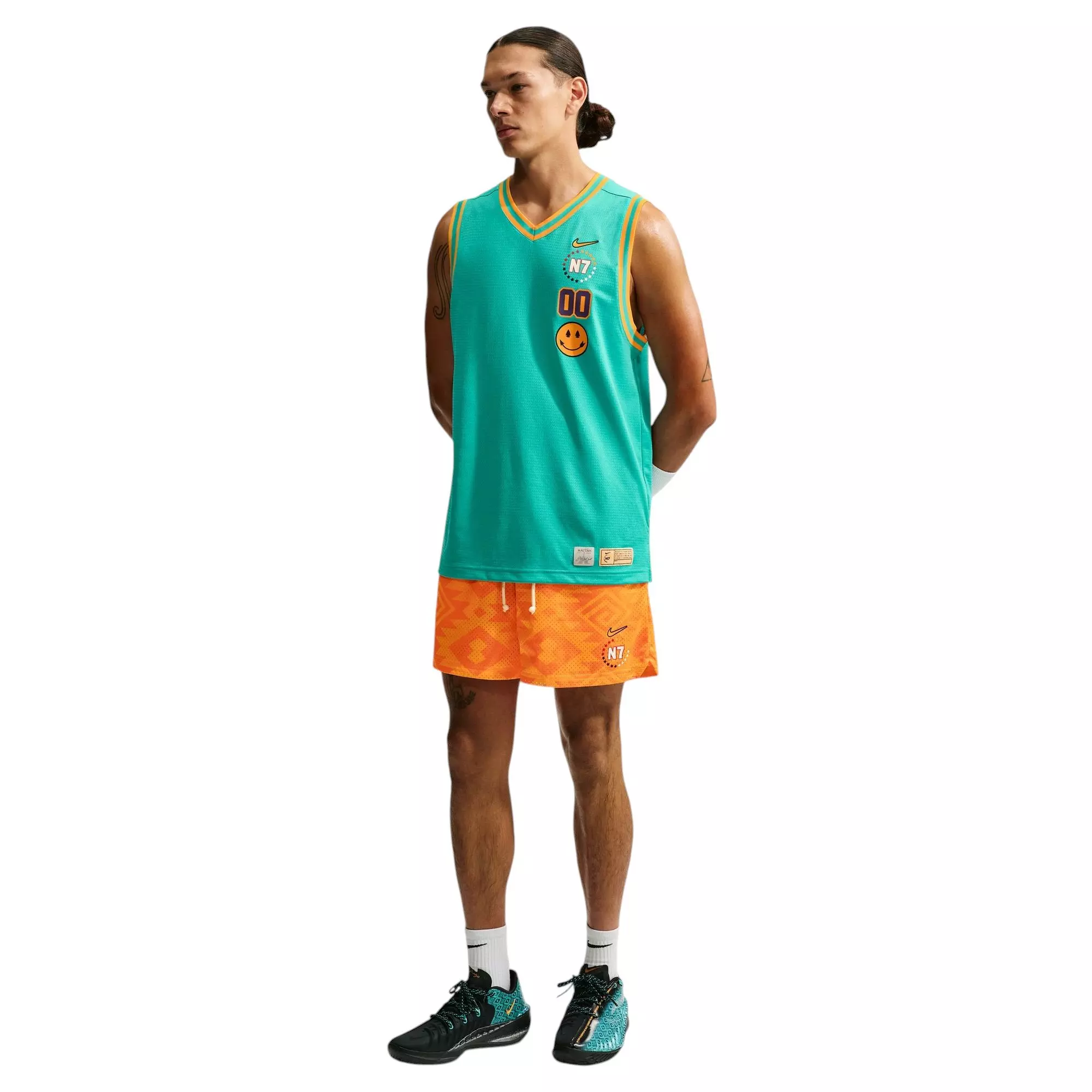 Nike Standard Issue N7 Men's 5" Dri-FIT Mesh Basketball Shorts - ORANGE