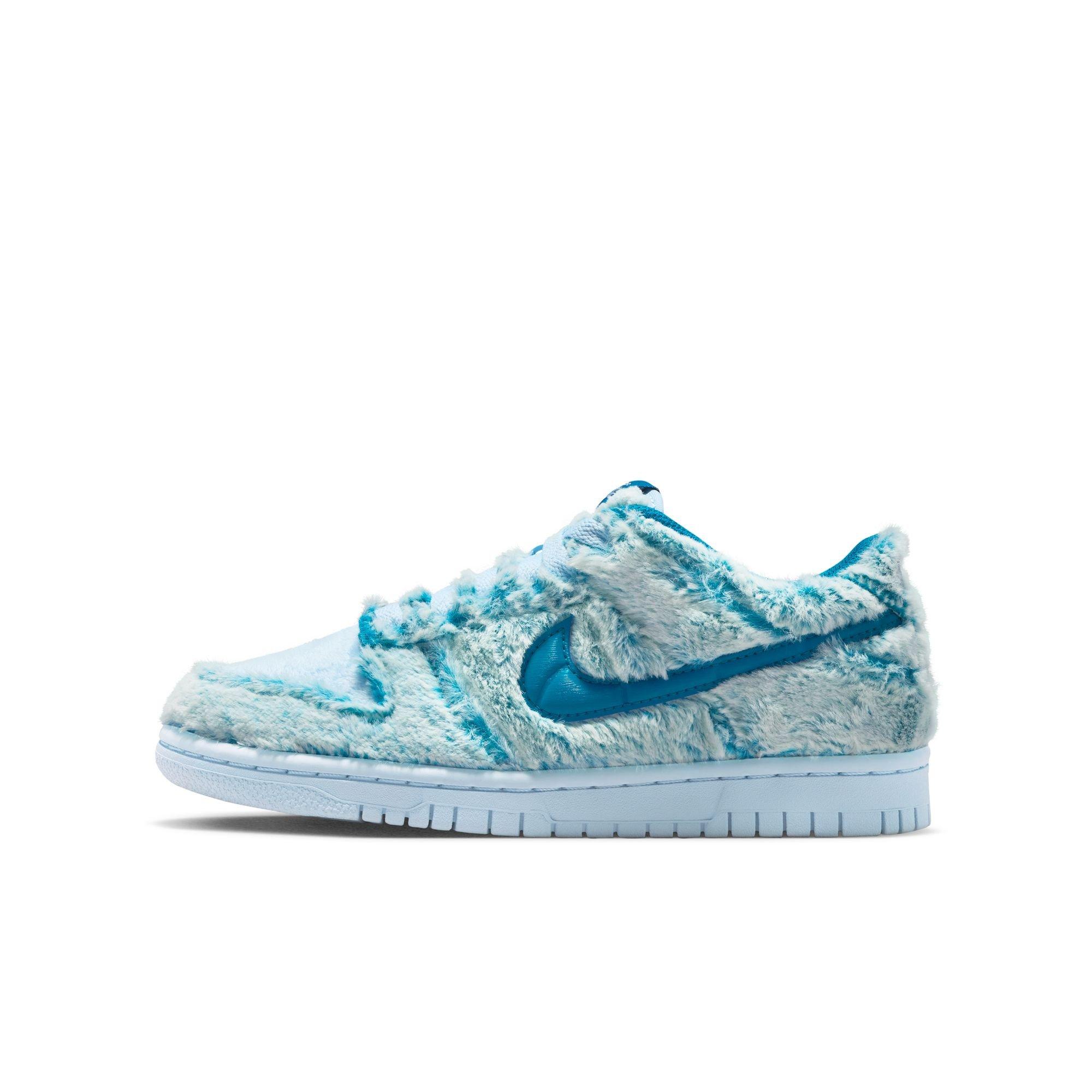 Nike Dunk Low "Celestine Blue/Green Abyss/White" Grade School Girls' Shoe - BLUE Thumbnail View 3