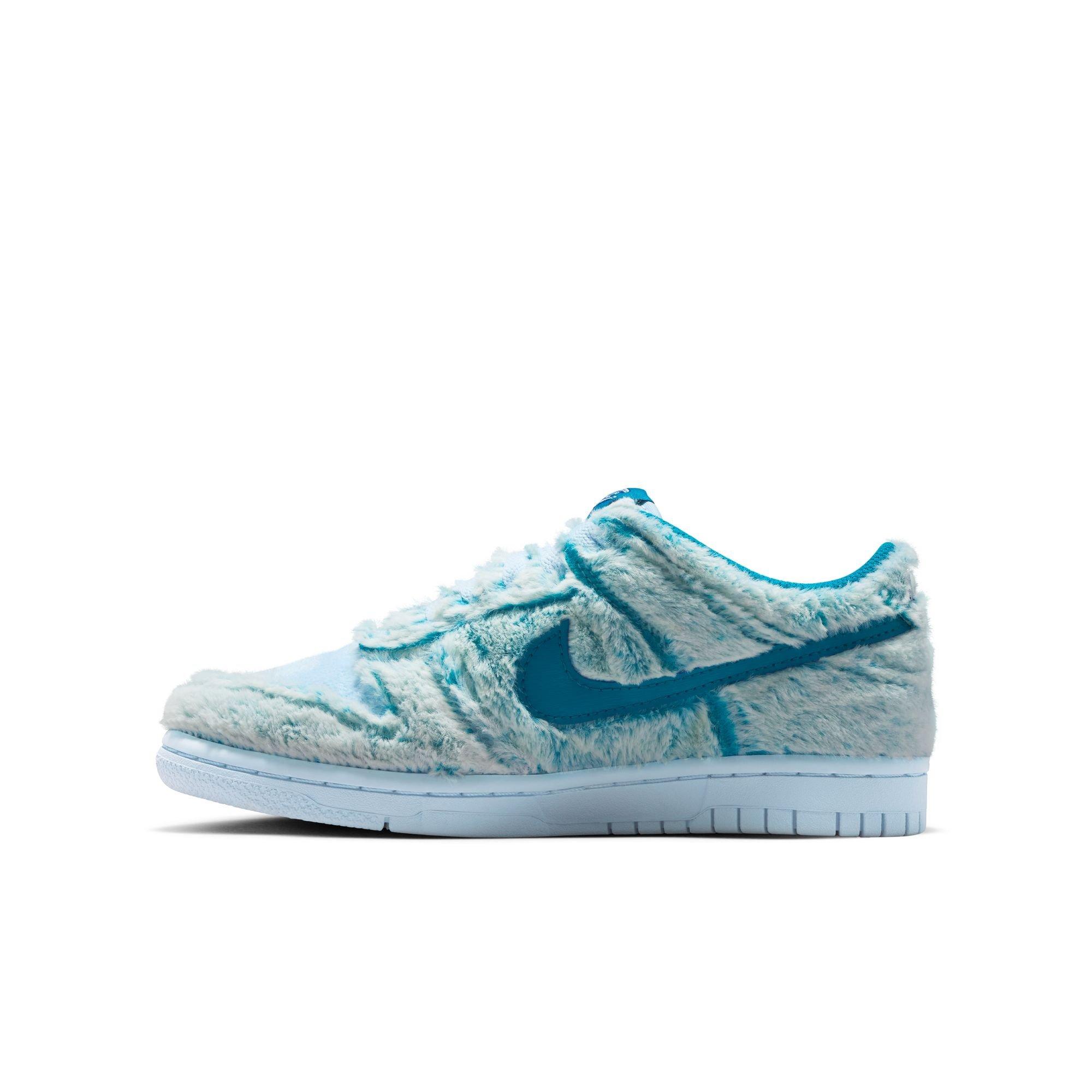 Nike Dunk Low "Celestine Blue/Green Abyss/White" Grade School Girls' Shoe - BLUE Thumbnail View 4