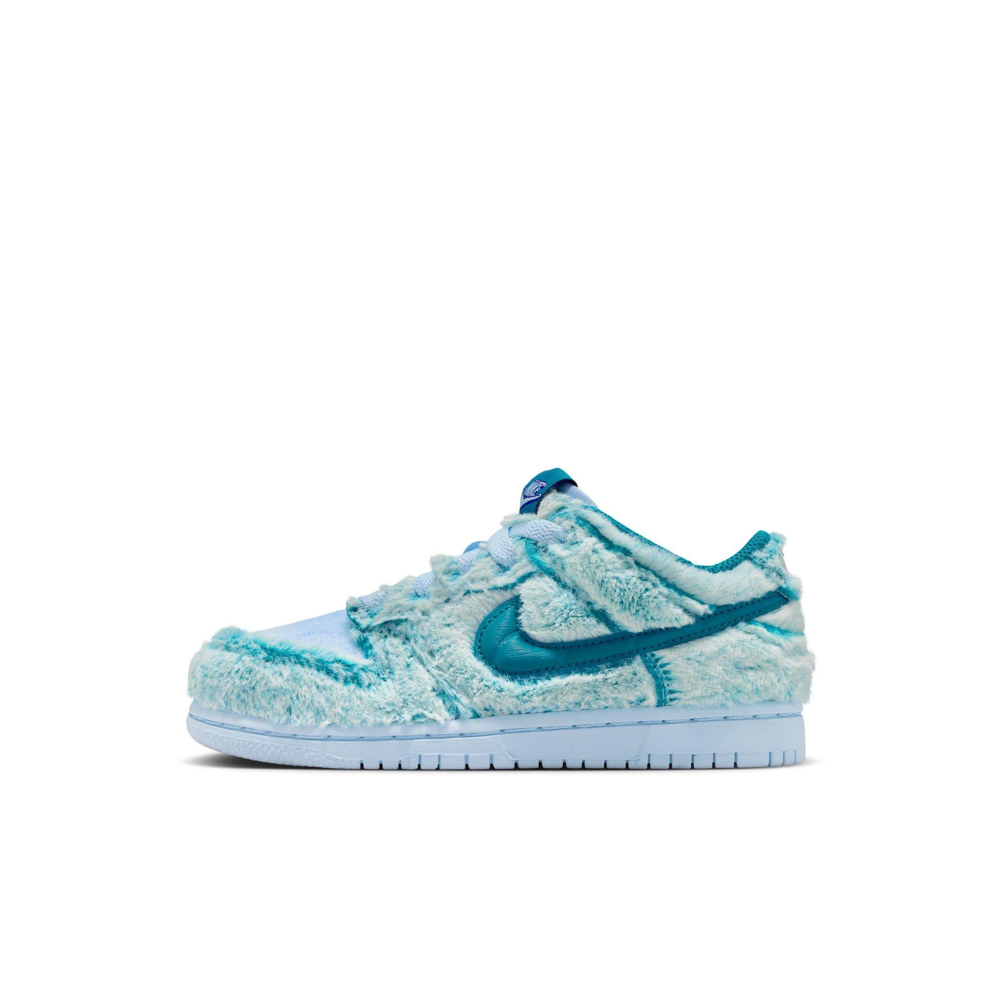 Nike Dunk Low "Celestine Blue/Green Abyss/White" Preschool Girls' Shoe - BLUE Thumbnail View 3