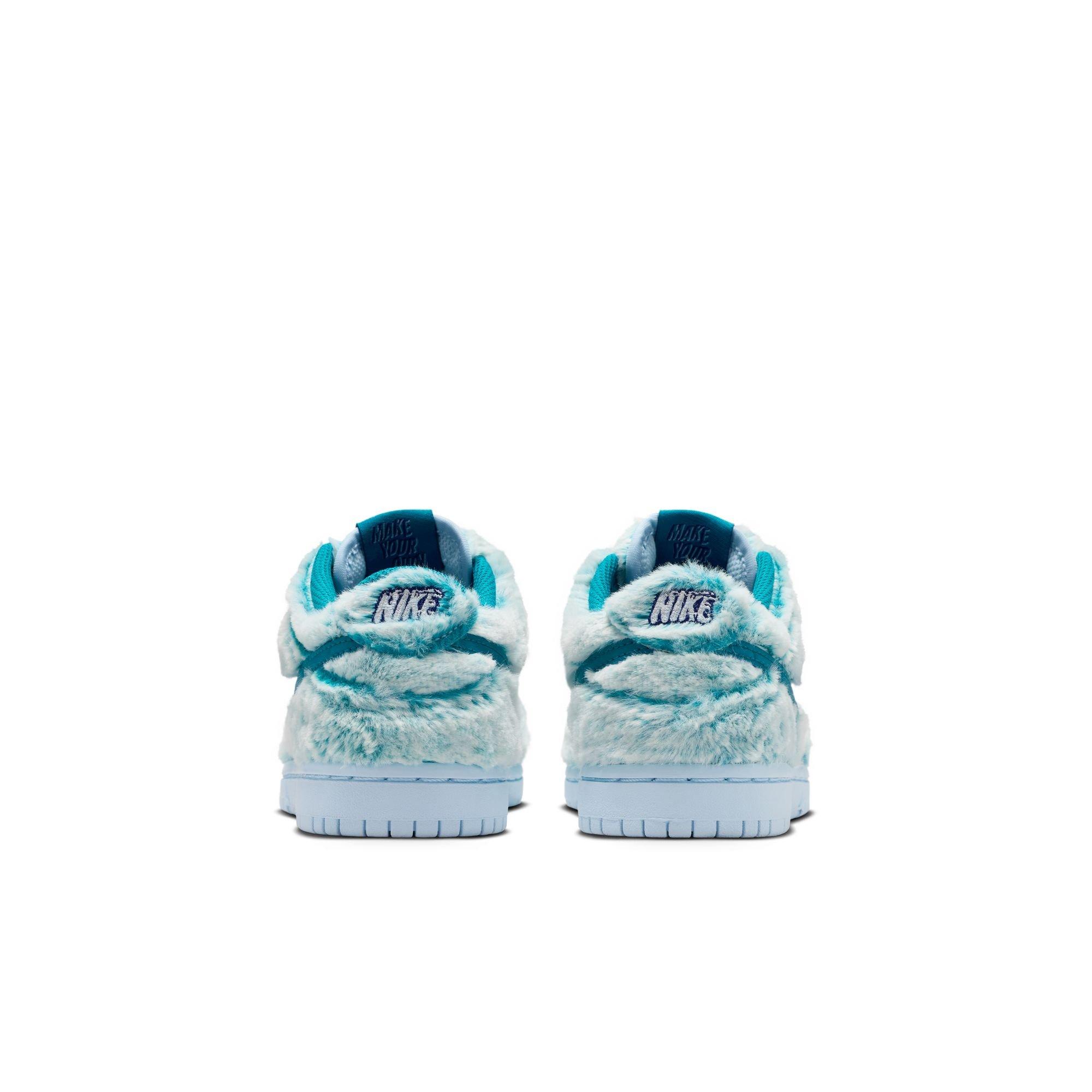 Nike Dunk Low "Celestine Blue/Green Abyss/White" Preschool Girls' Shoe - BLUE Thumbnail View 7