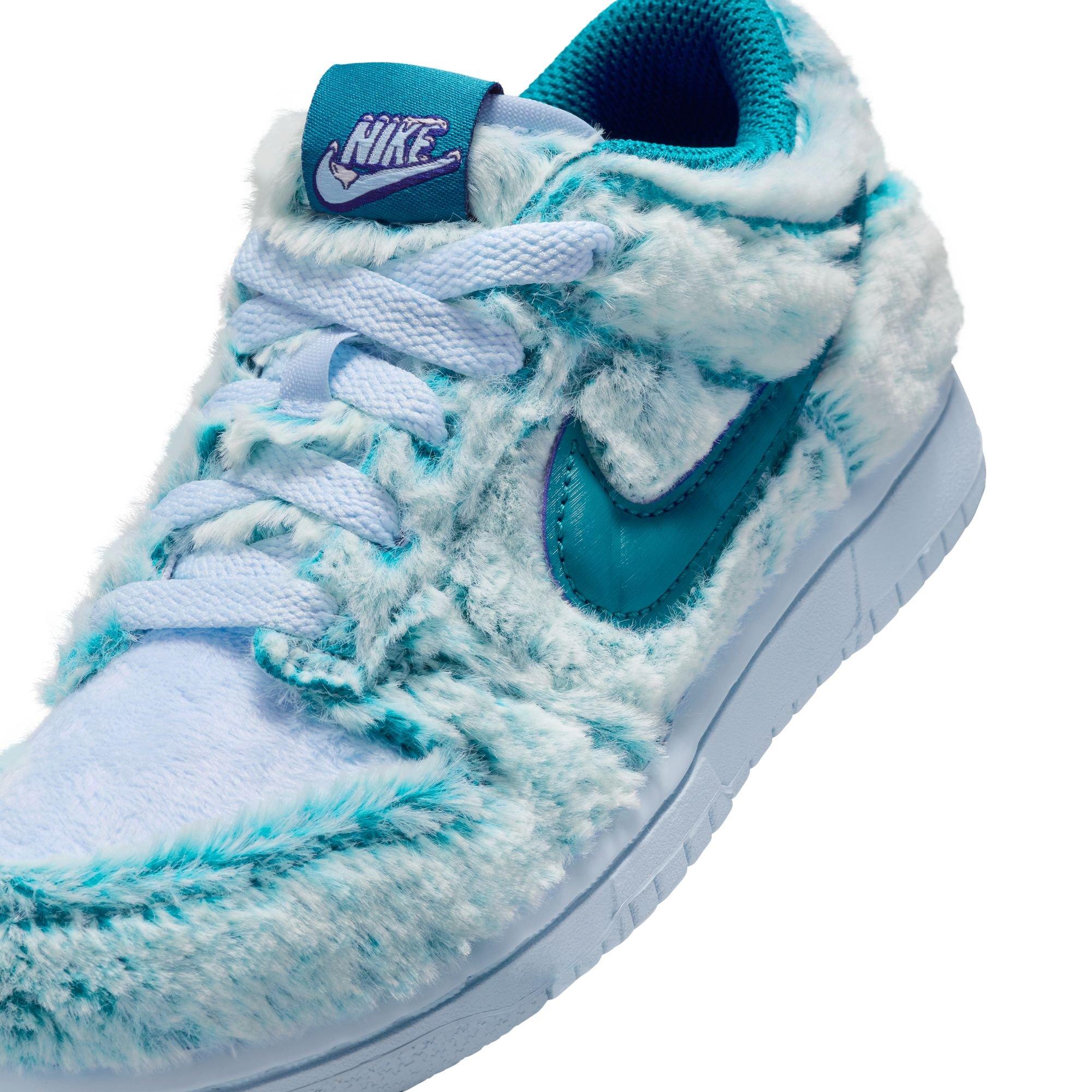 Nike Dunk Low "Celestine Blue/Green Abyss/White" Preschool Girls' Shoe - BLUE Thumbnail View 9