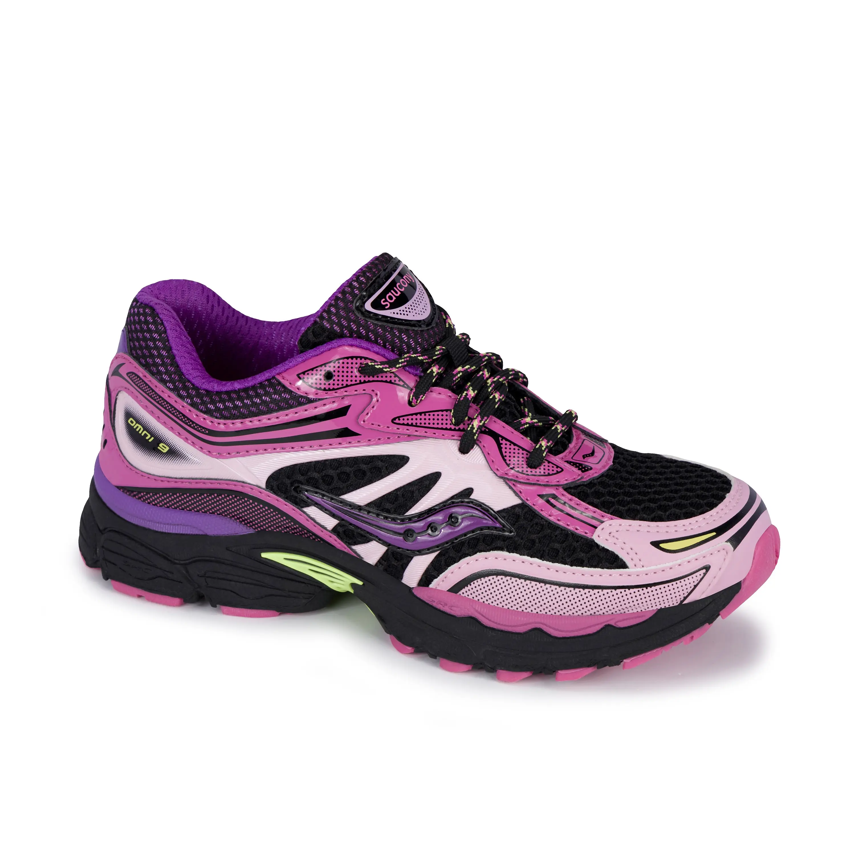 Saucony Omni 9 KDZ "Pink/Black" Preschool Girls' Shoe - PINK/BLACK