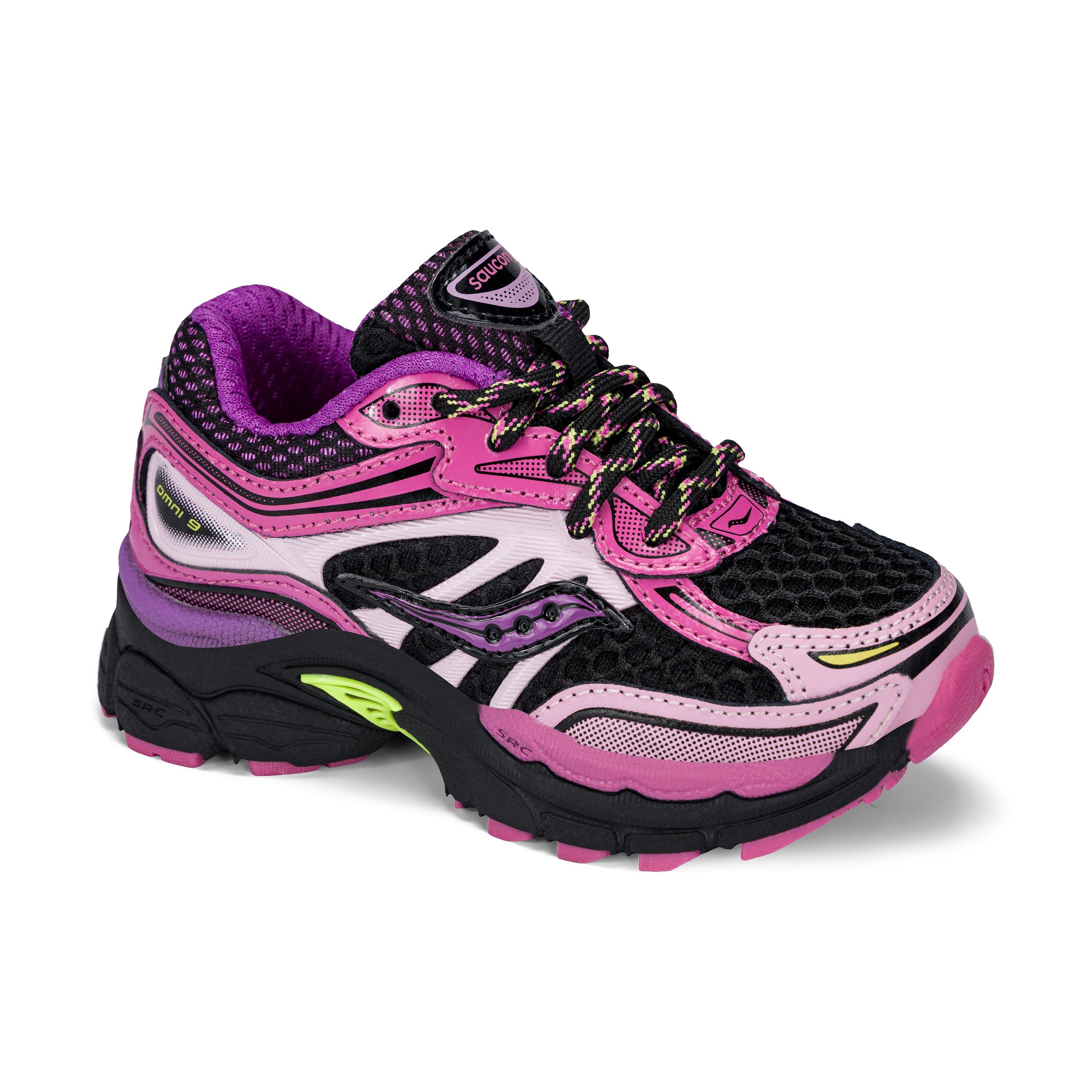Saucony Omni 9 KDZ "Pink/Black" Toddler Girls' Shoe - PINK/BLACK