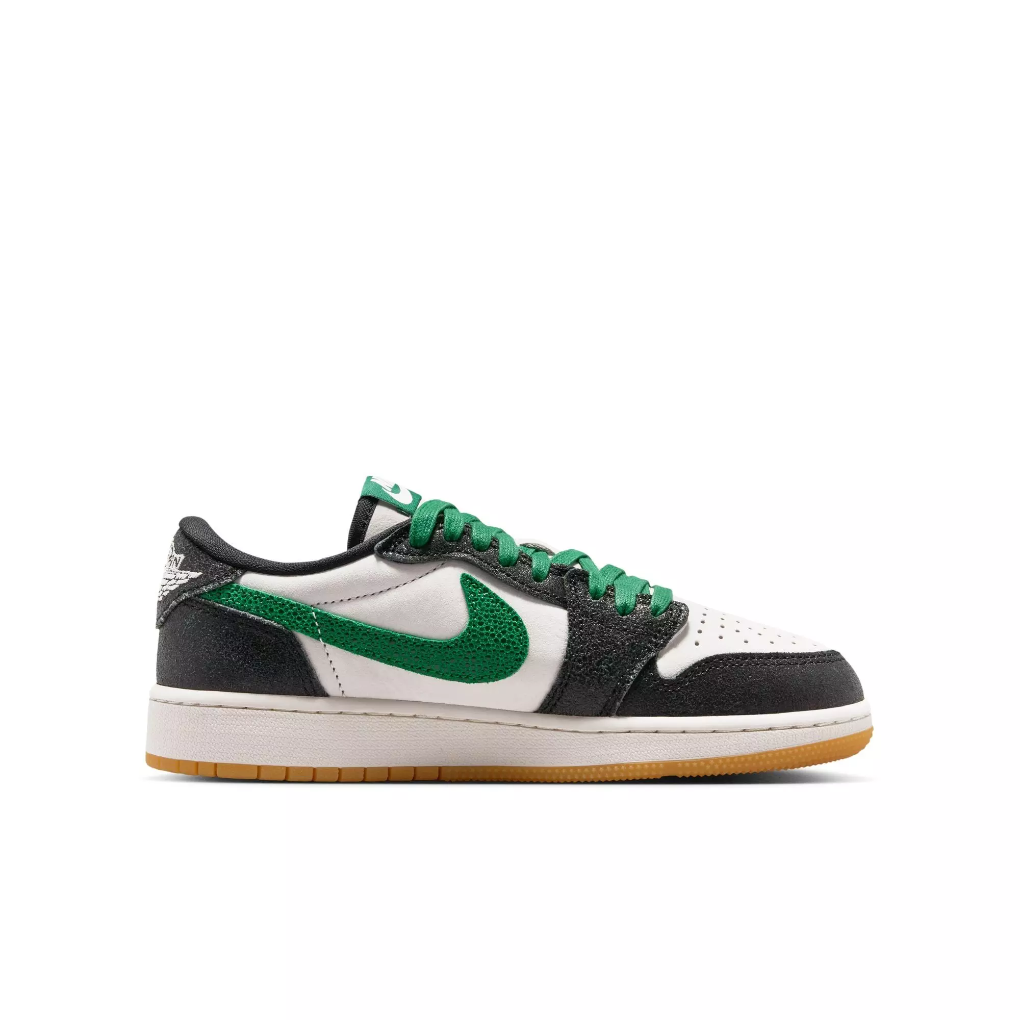 Jordan 1 Retro Low OG "Pine Green" Grade School Kids' Shoe - PHANTOM/PINE GREEN/BLACK