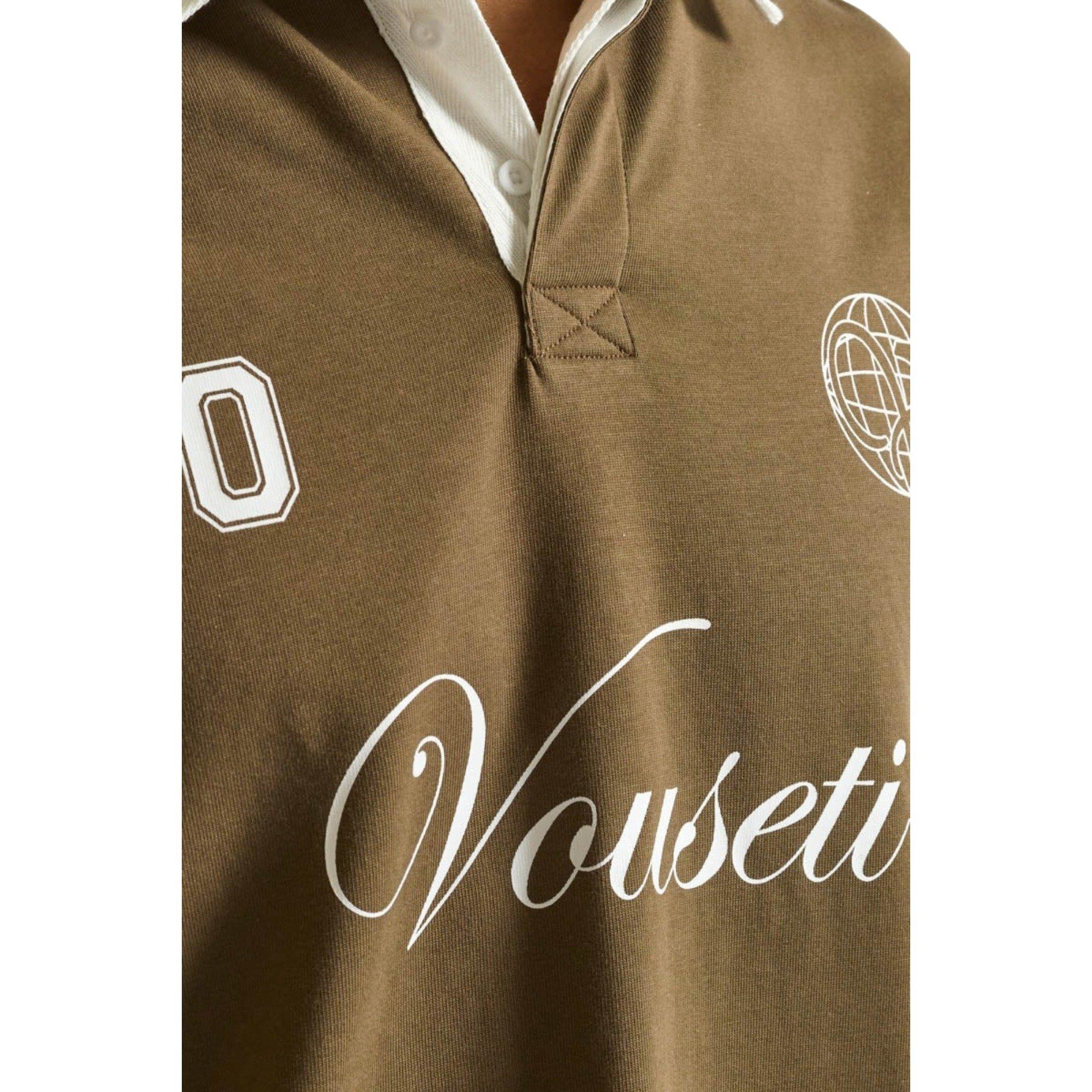 VOUSETI Men's Sports Polo Shirt - BROWN