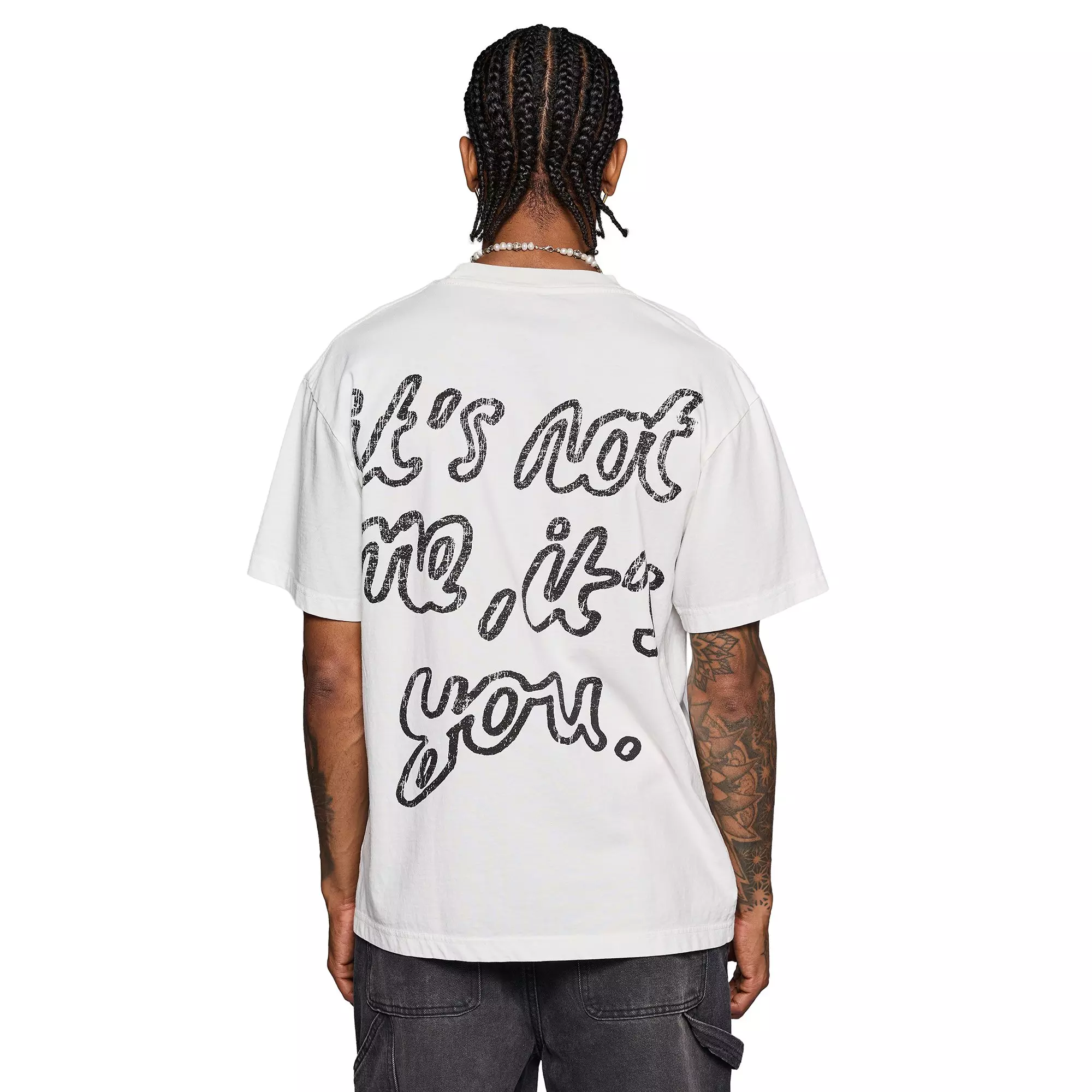 KEEPOUTFAKELOVE Men's Not With Me Tee - WHITE