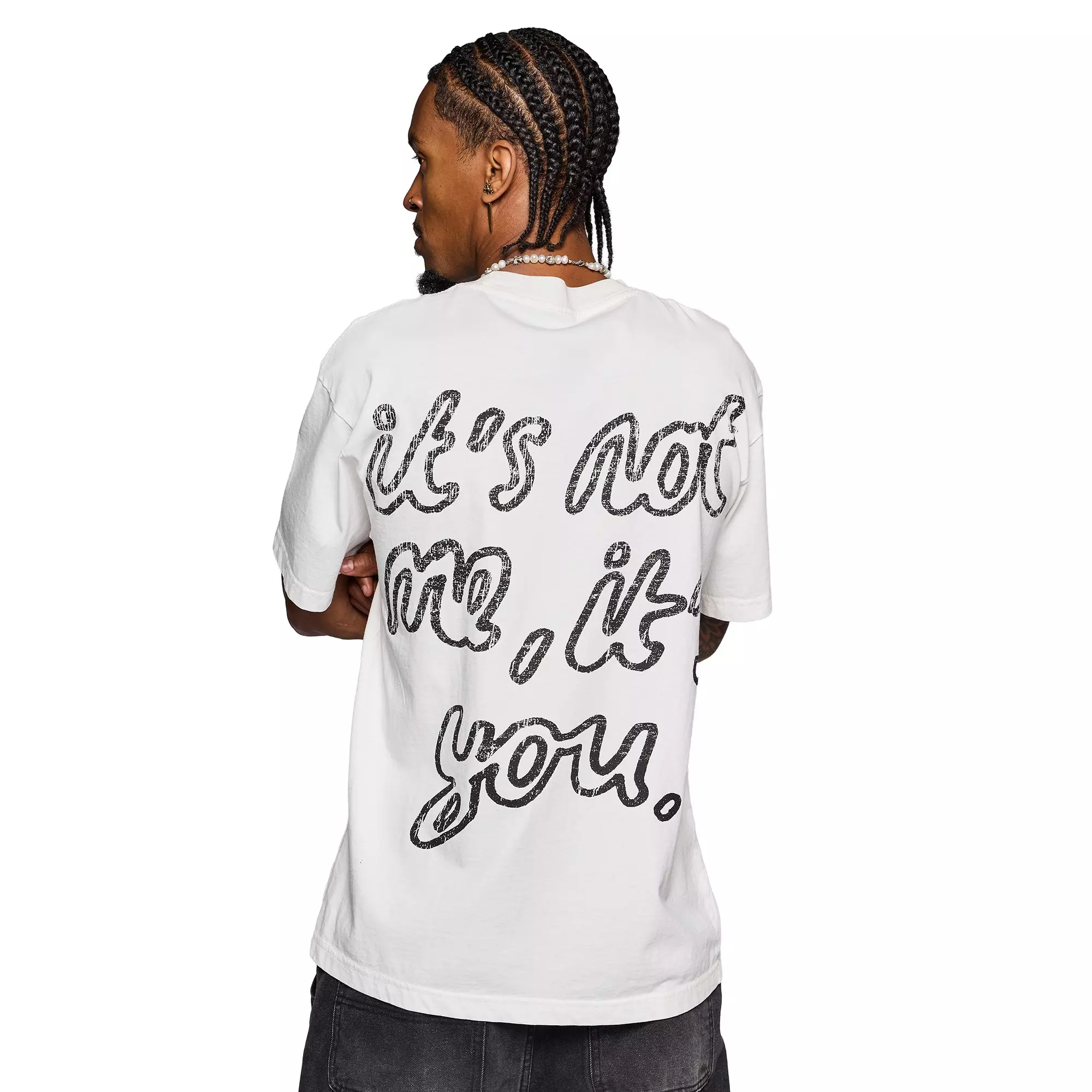 KEEPOUTFAKELOVE Men's Not With Me Tee - WHITE