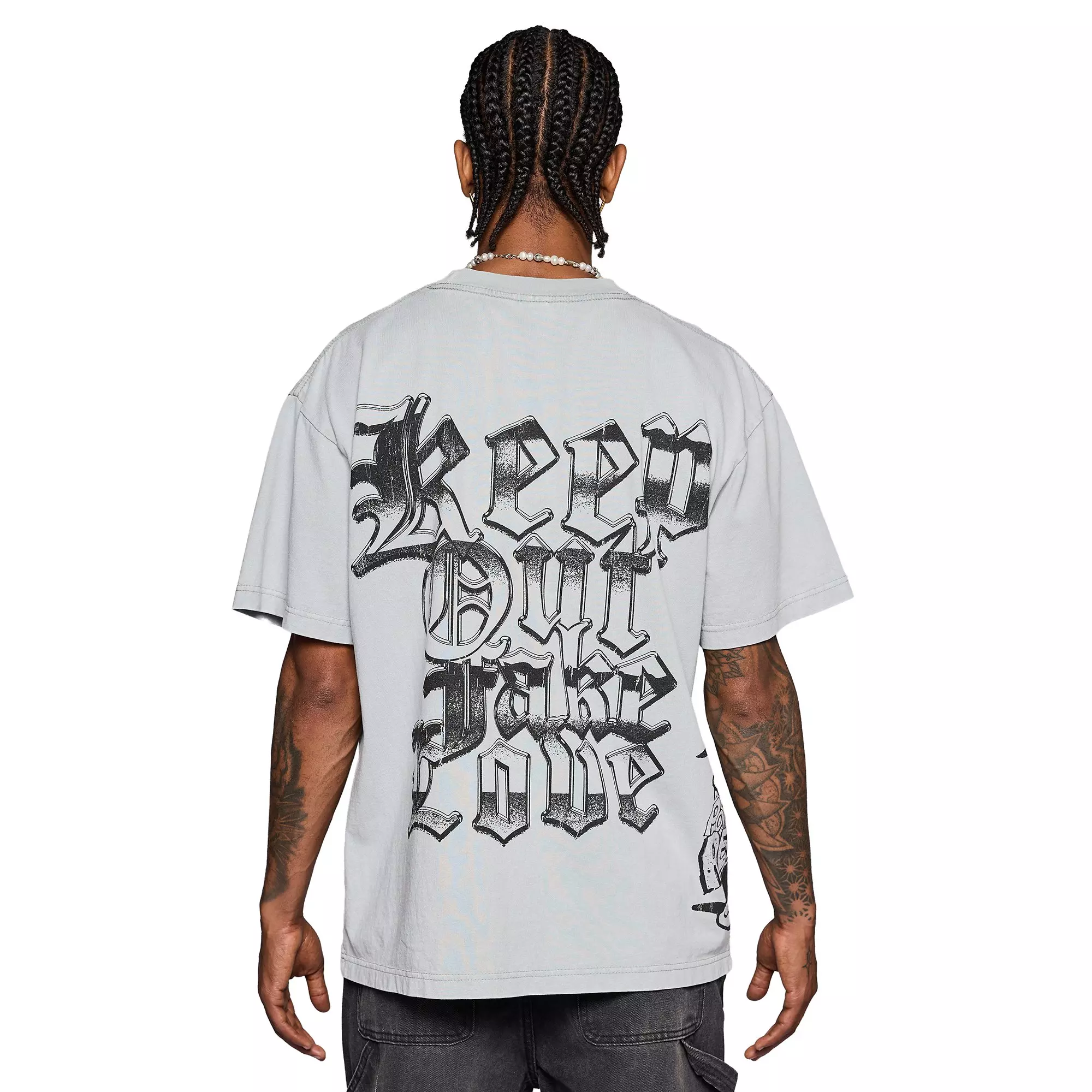 KEEPOUTFAKELOVE Men's Big City Tee - GREY