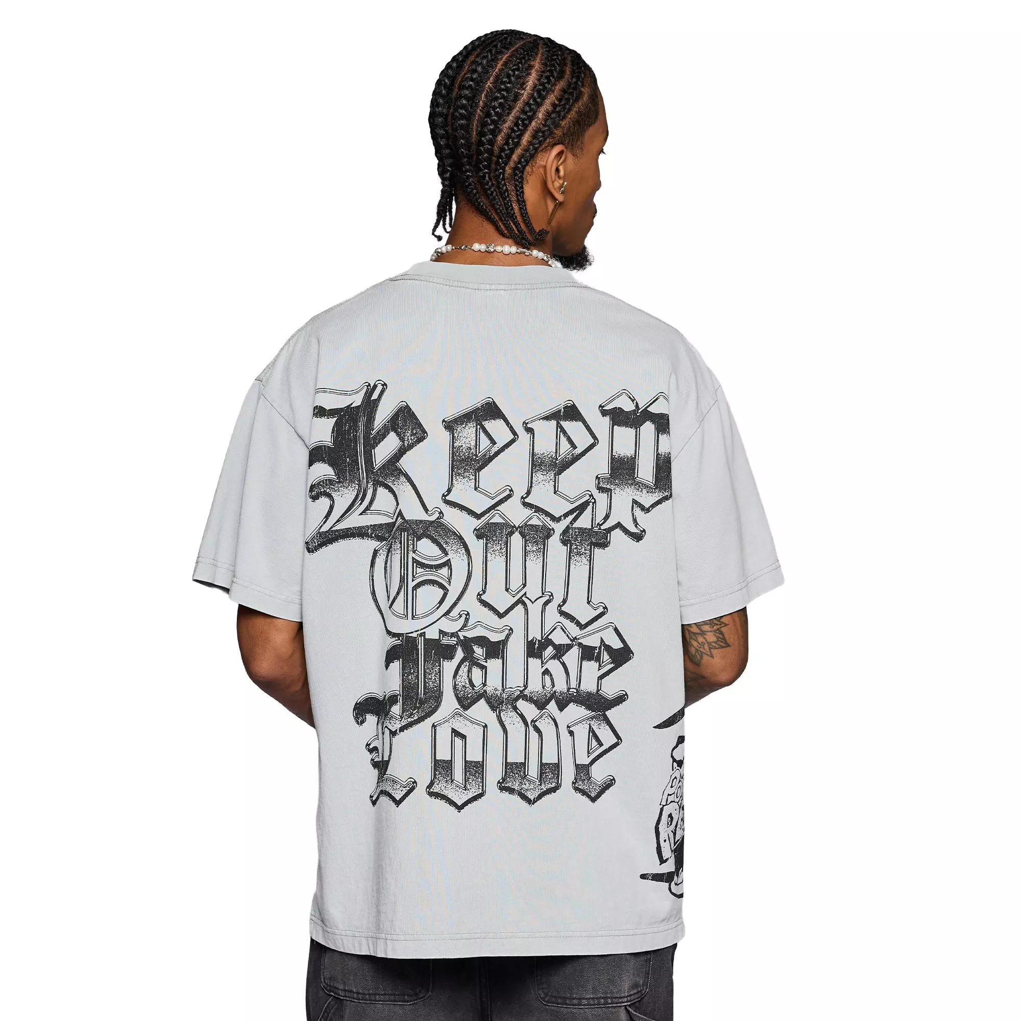 KEEPOUTFAKELOVE Men's Big City Tee - GREY