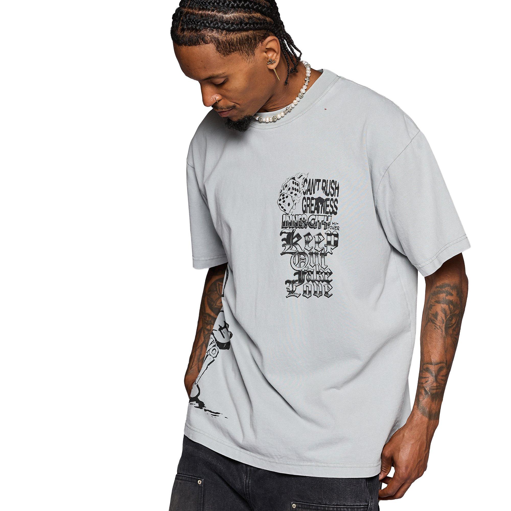 KEEPOUTFAKELOVE Men's Big City Tee - GREY Thumbnail View 9