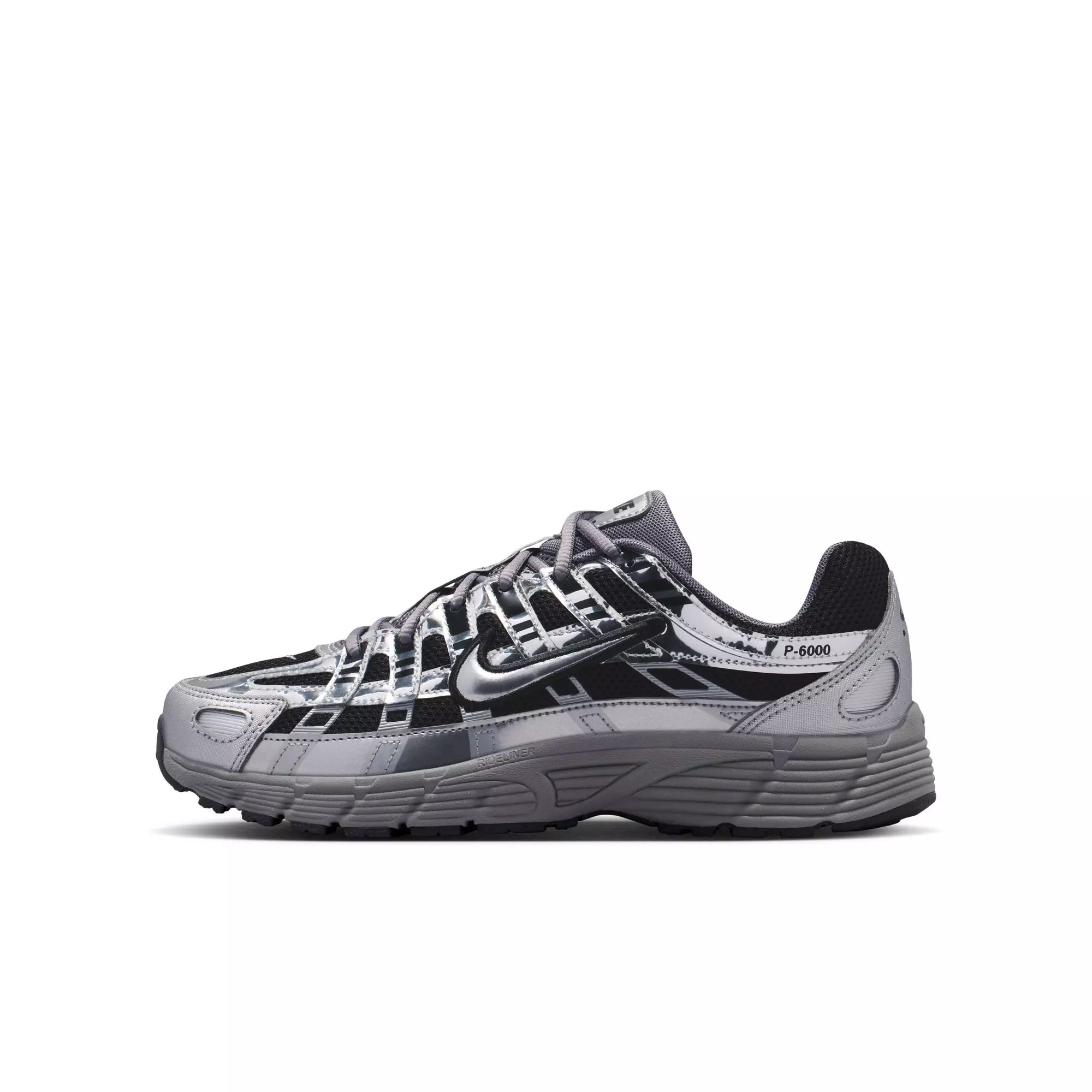 Nike P-6000 "Black/Metallic Silver/Pencil Point" Grade School Boys' Shoe - BLACK/SILVER