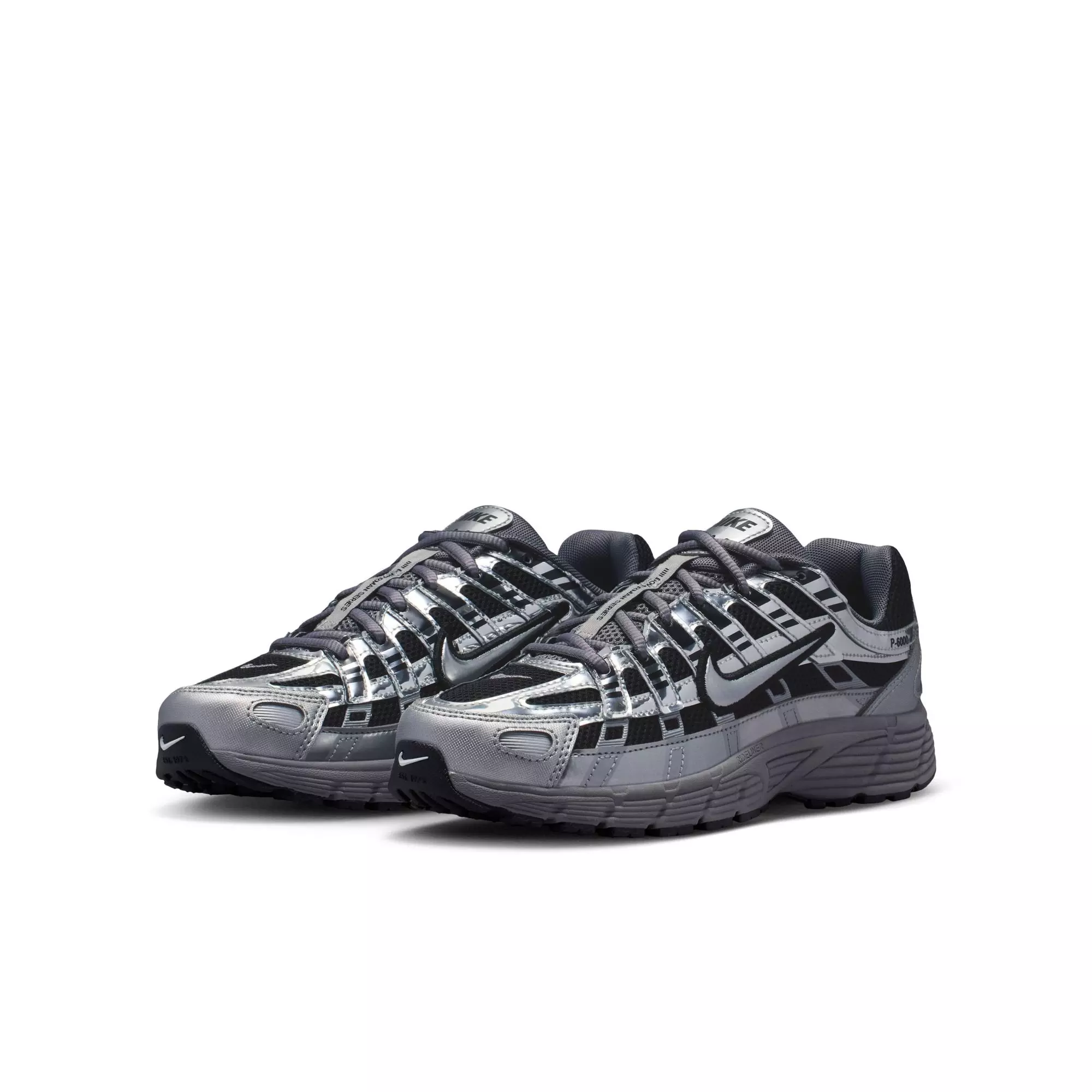 Nike P-6000 "Black/Metallic Silver/Pencil Point" Grade School Boys' Shoe - BLACK/SILVER