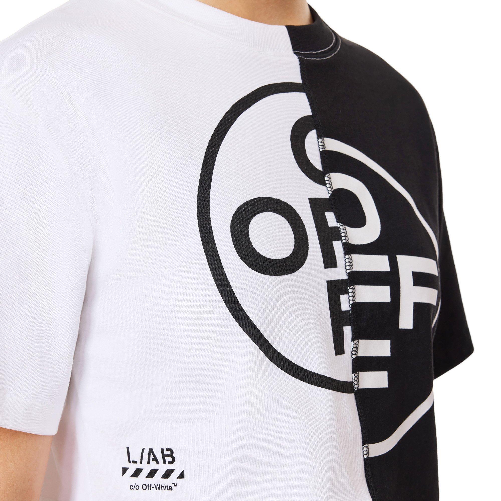 L/AB c/o Off-White Women's Spliced Baby Tee - WHITE/BLACK