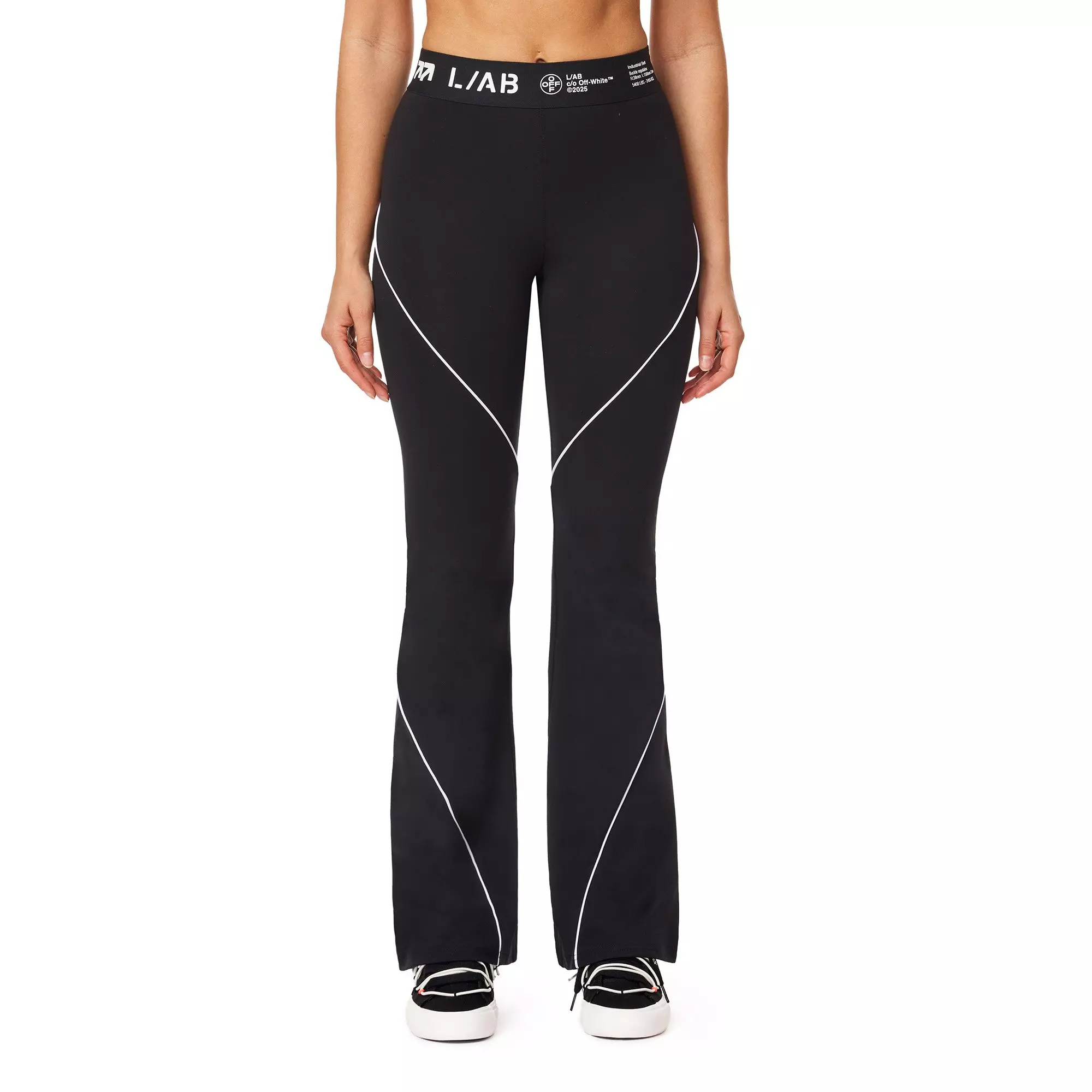 L/AB c/o Off-White Women's Bootcut Leggings - BLACK/WHITE