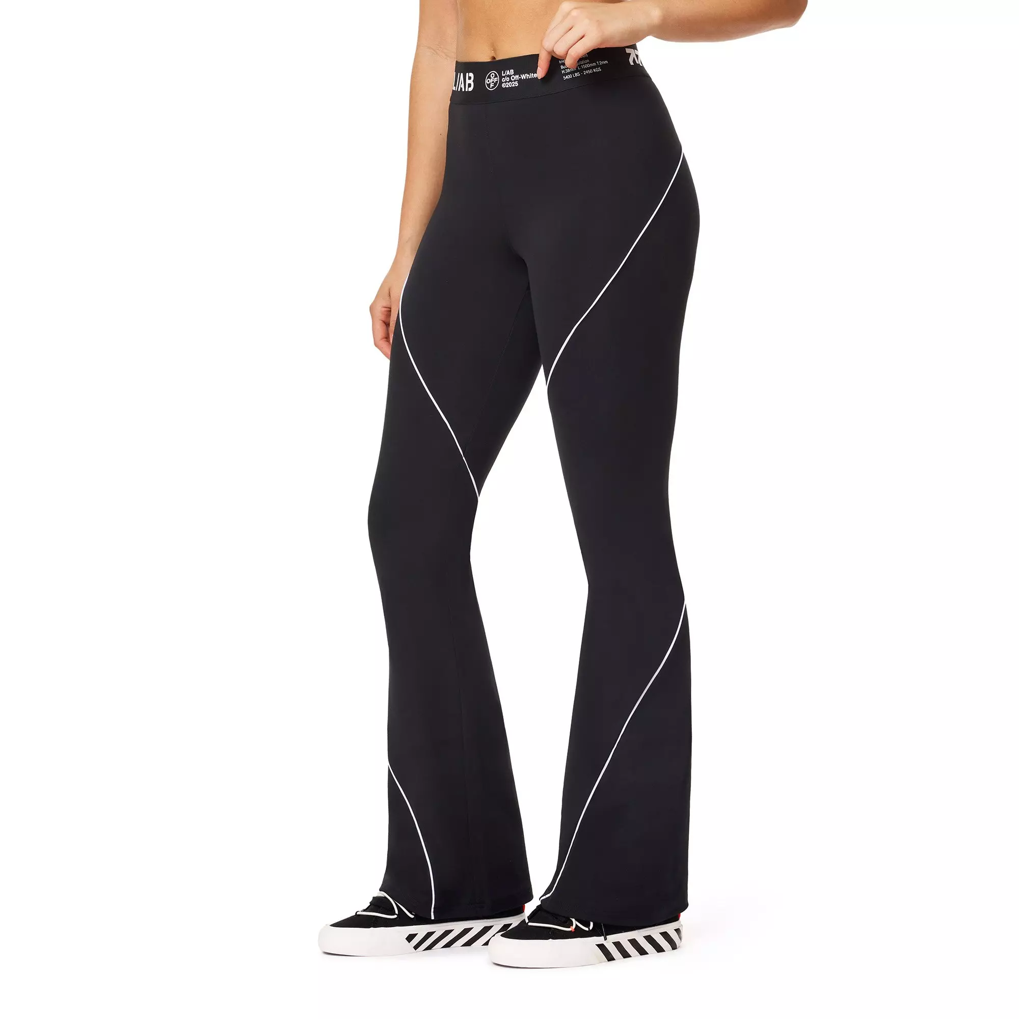 L/AB c/o Off-White Women's Bootcut Leggings - BLACK/WHITE