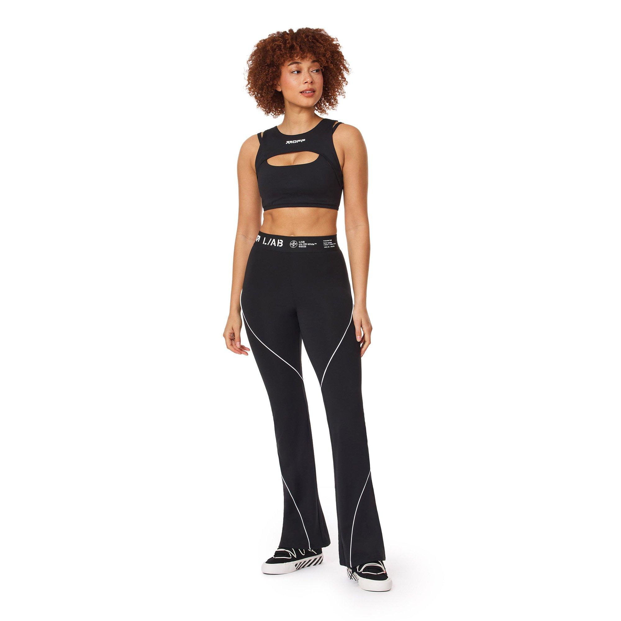 L/AB c/o Off-White Women's Bootcut Leggings - BLACK/WHITE