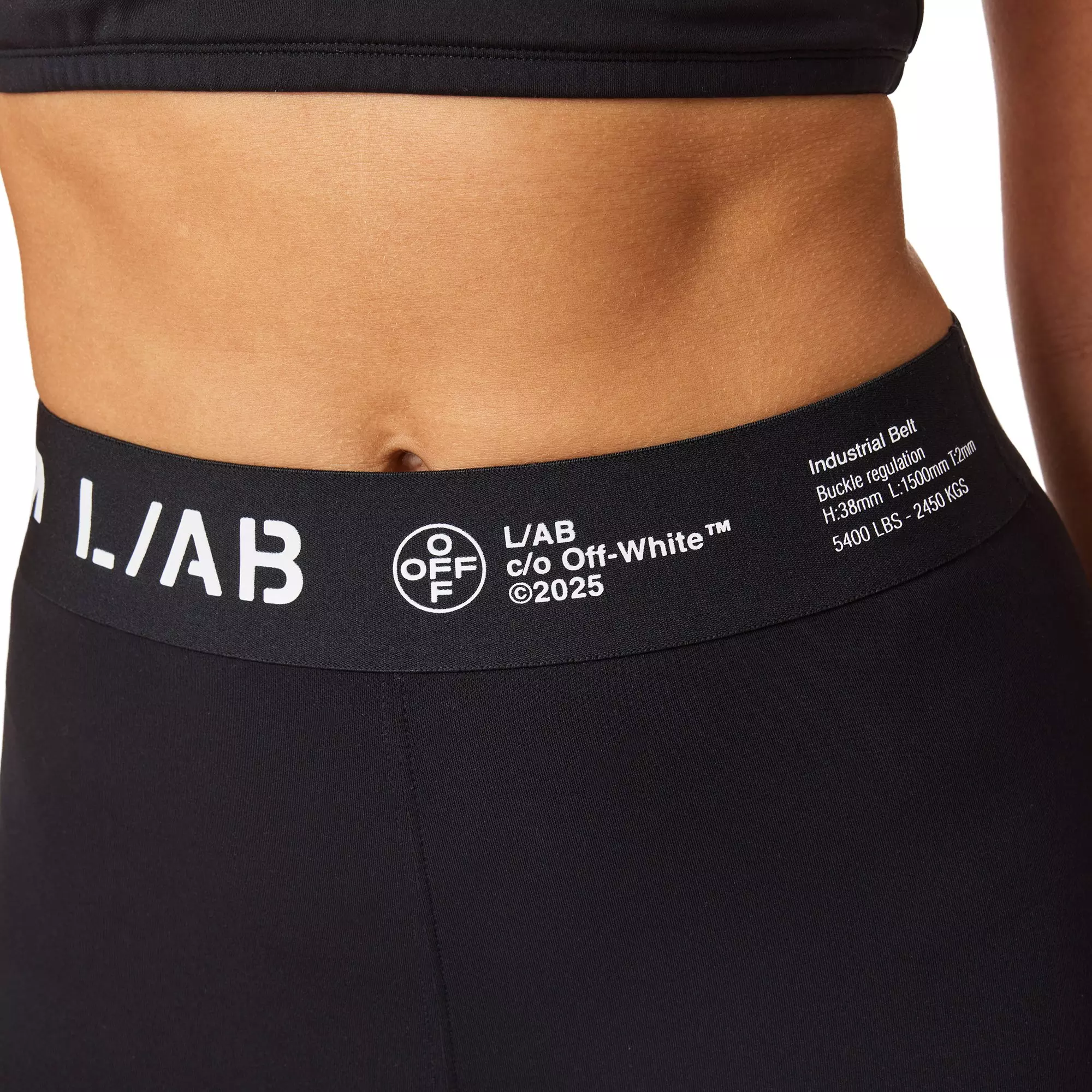 L/AB c/o Off-White Women's Bootcut Leggings - BLACK/WHITE