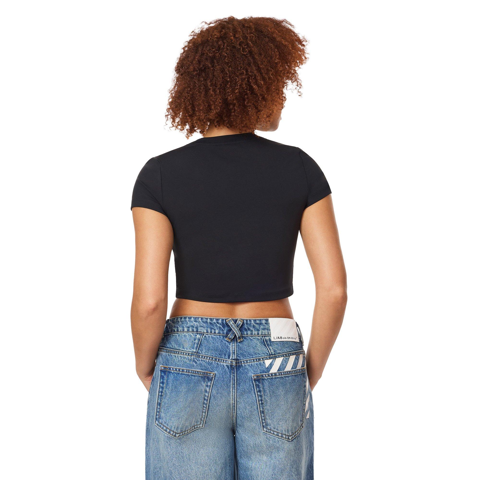 L/AB c/o Off-White Women's Fitted Baby Tee - Black - BLACK