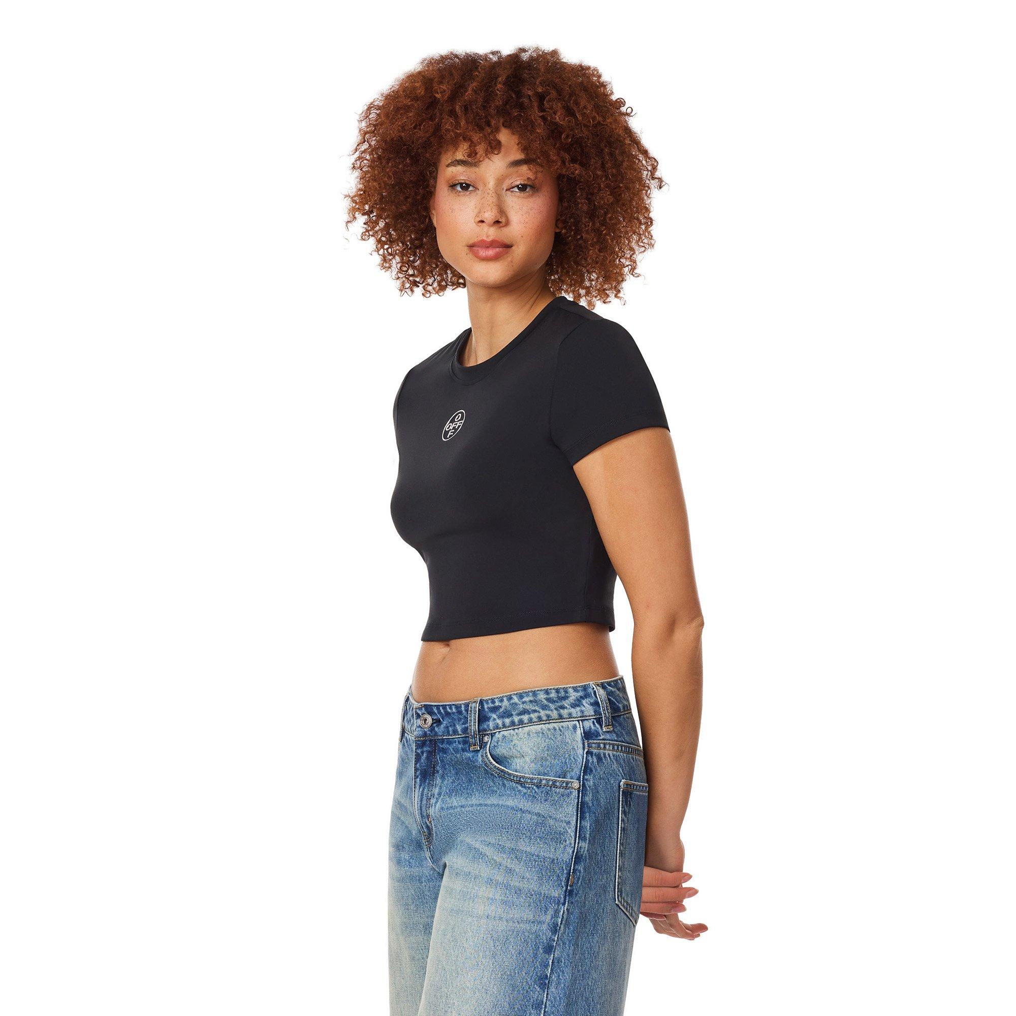 L/AB c/o Off-White Women's Fitted Baby Tee - Black - BLACK