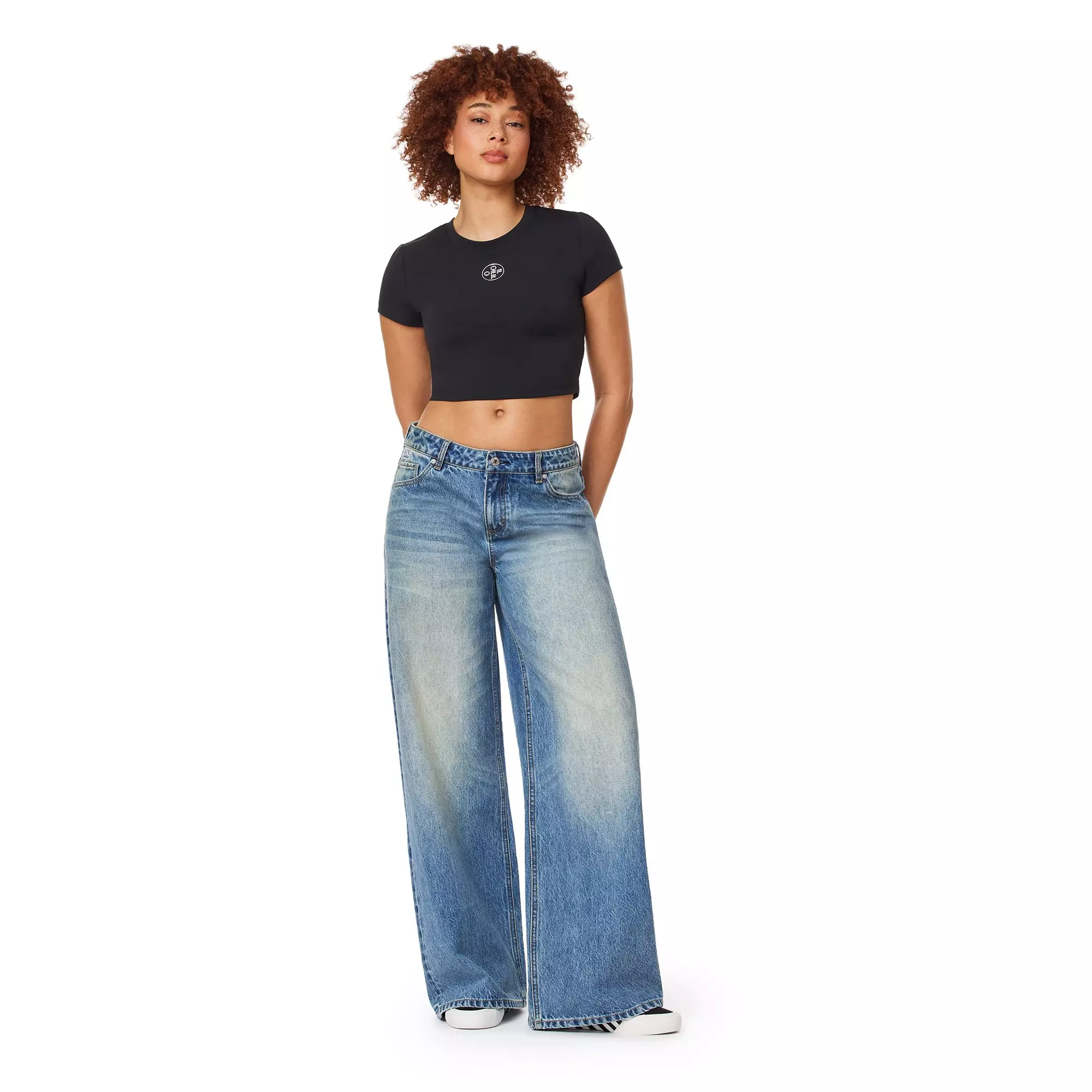 L/AB c/o Off-White Women's Fitted Baby Tee - Black - BLACK
